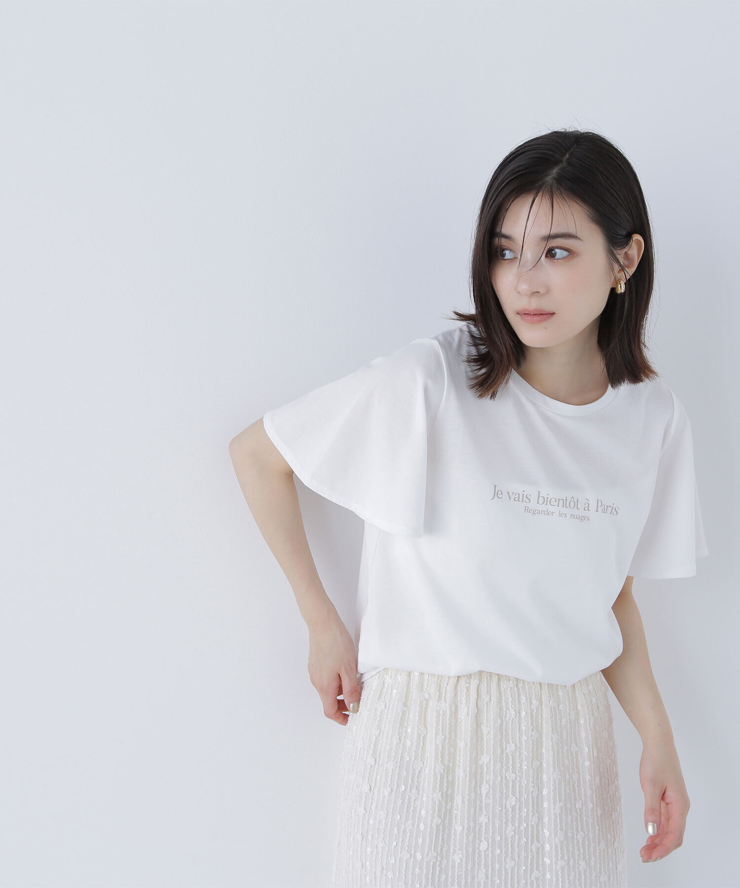  「フレアスリーブロゴTシャツ」|Tシャツ・カットソー|オフホワイト1