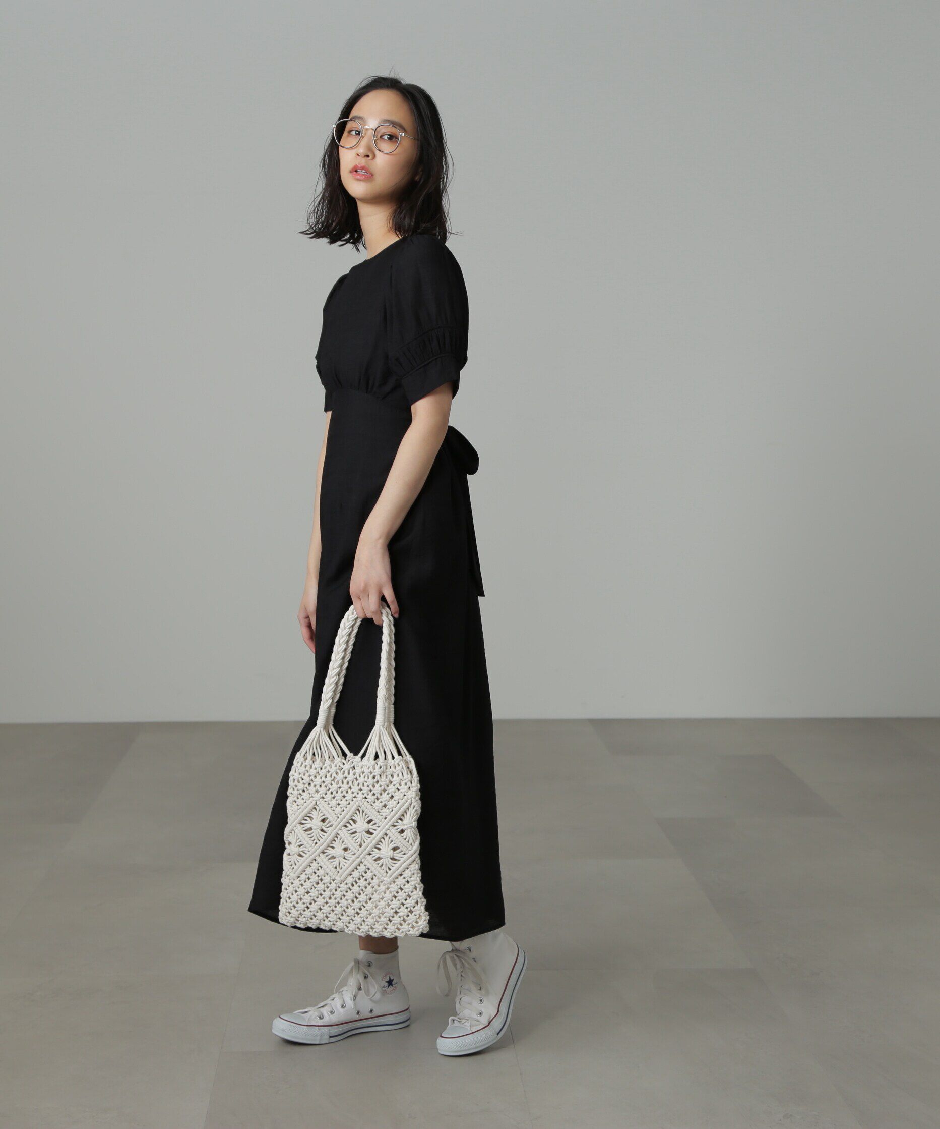  「パフスリーブバックリボンワンピース」|ワンピース|