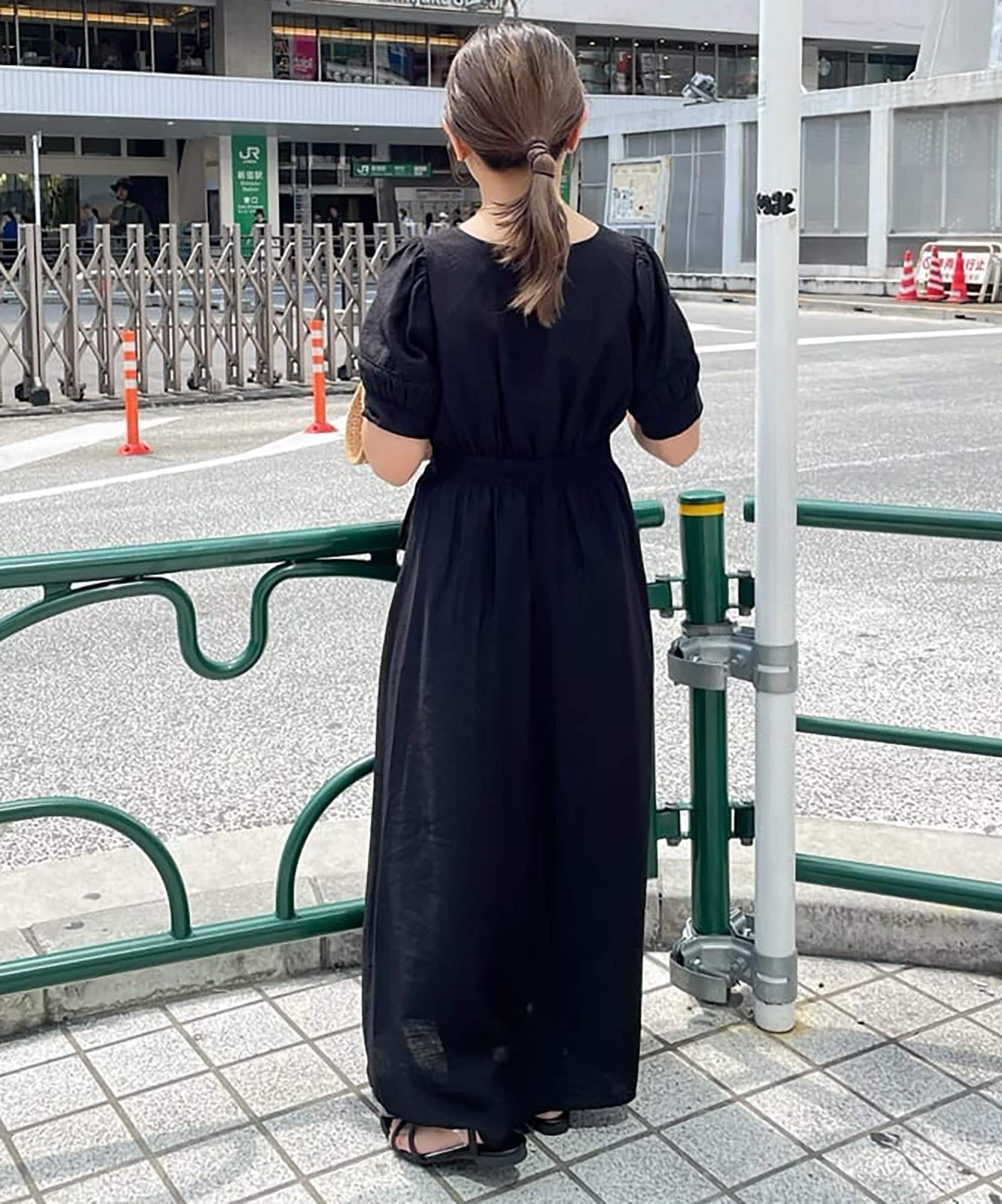  「パフスリーブバックリボンワンピース」|ワンピース|