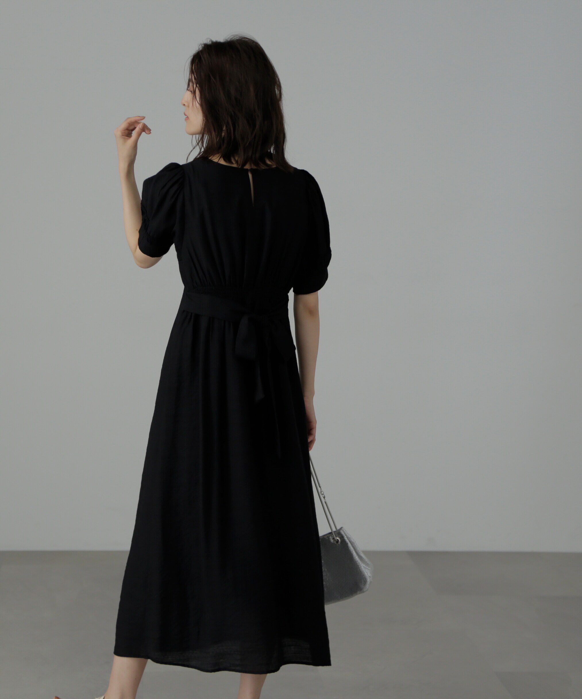  「パフスリーブバックリボンワンピース」|ワンピース|