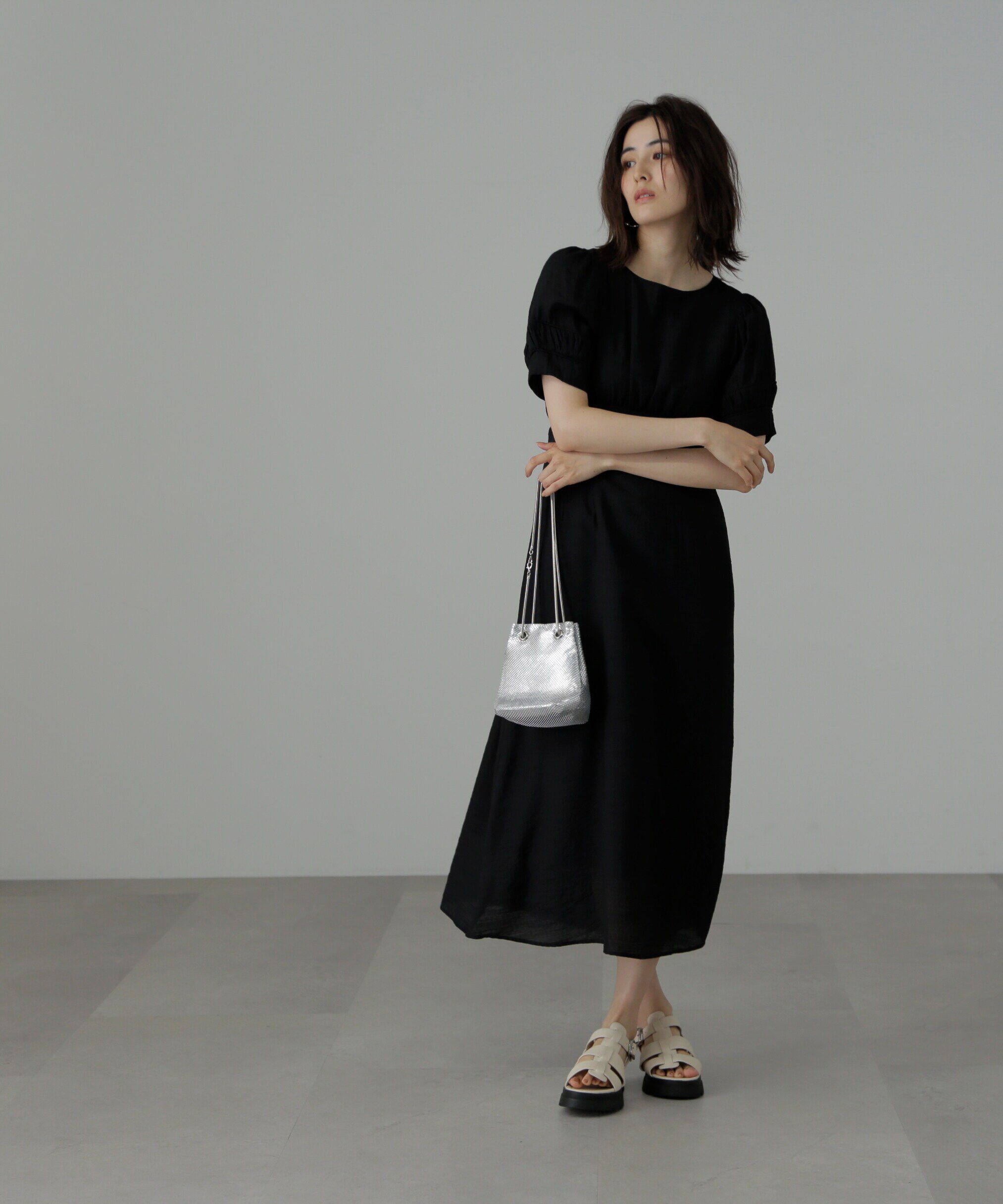  「パフスリーブバックリボンワンピース」|ワンピース|