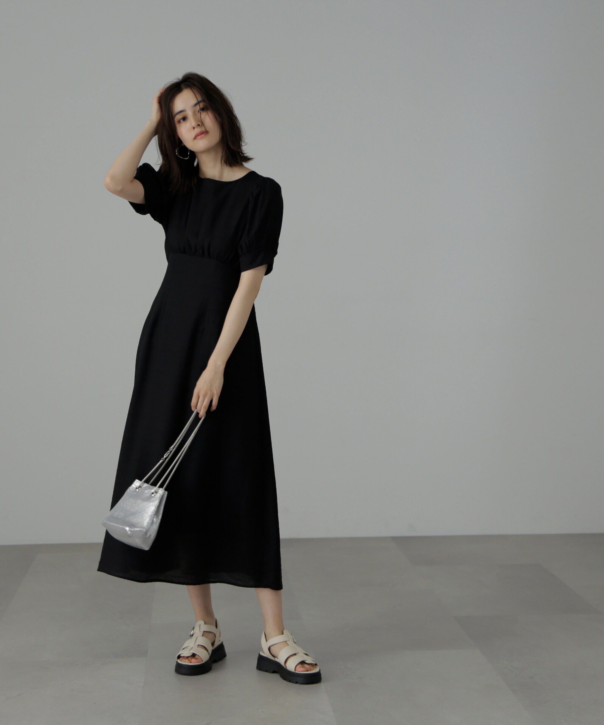  「パフスリーブバックリボンワンピース」|ワンピース|