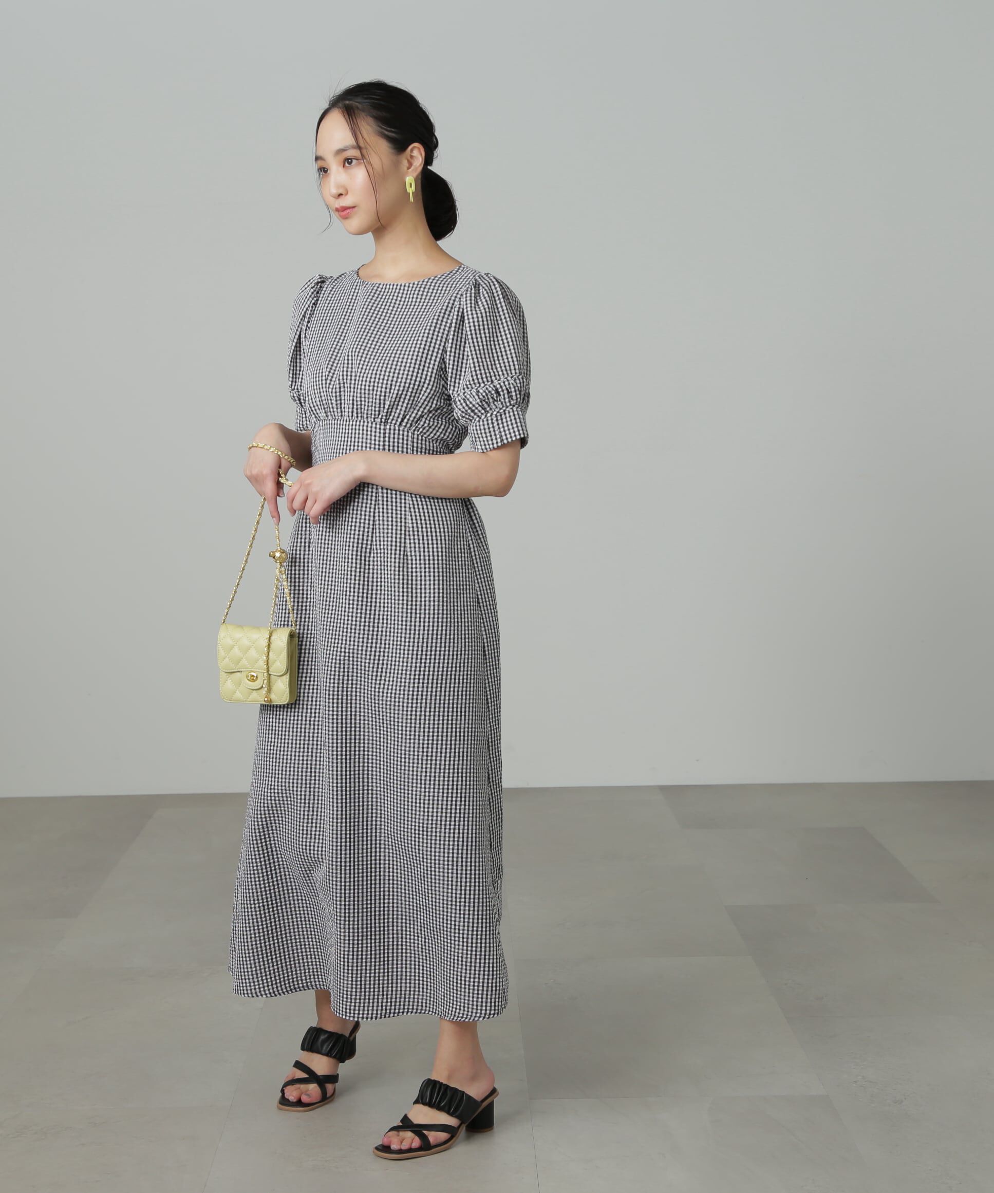  「パフスリーブバックリボンワンピース」|ワンピース|