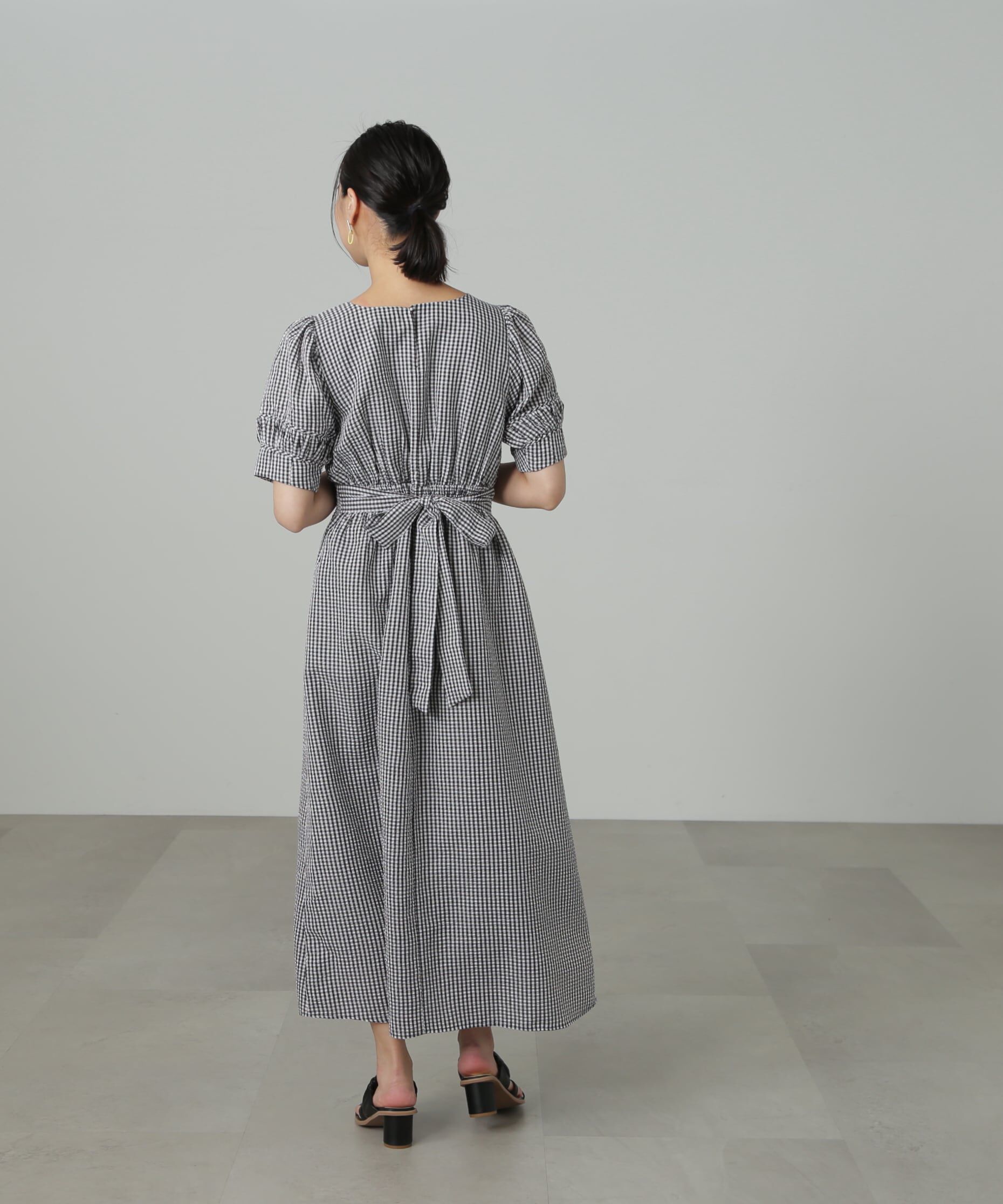  「パフスリーブバックリボンワンピース」|ワンピース|