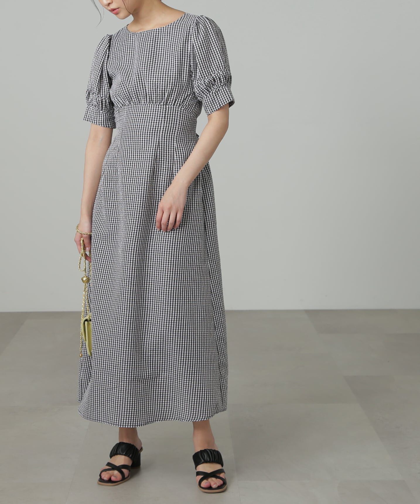  「パフスリーブバックリボンワンピース」|ワンピース|