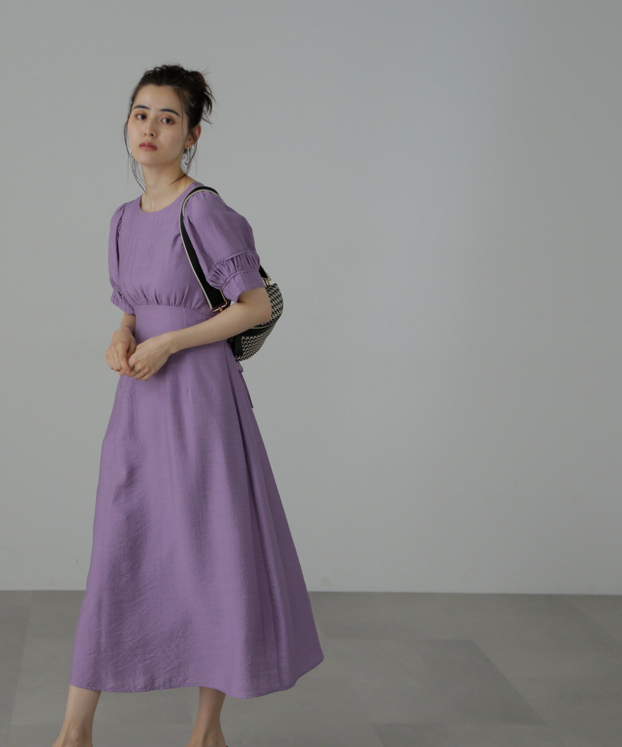  「パフスリーブバックリボンワンピース」|ワンピース|