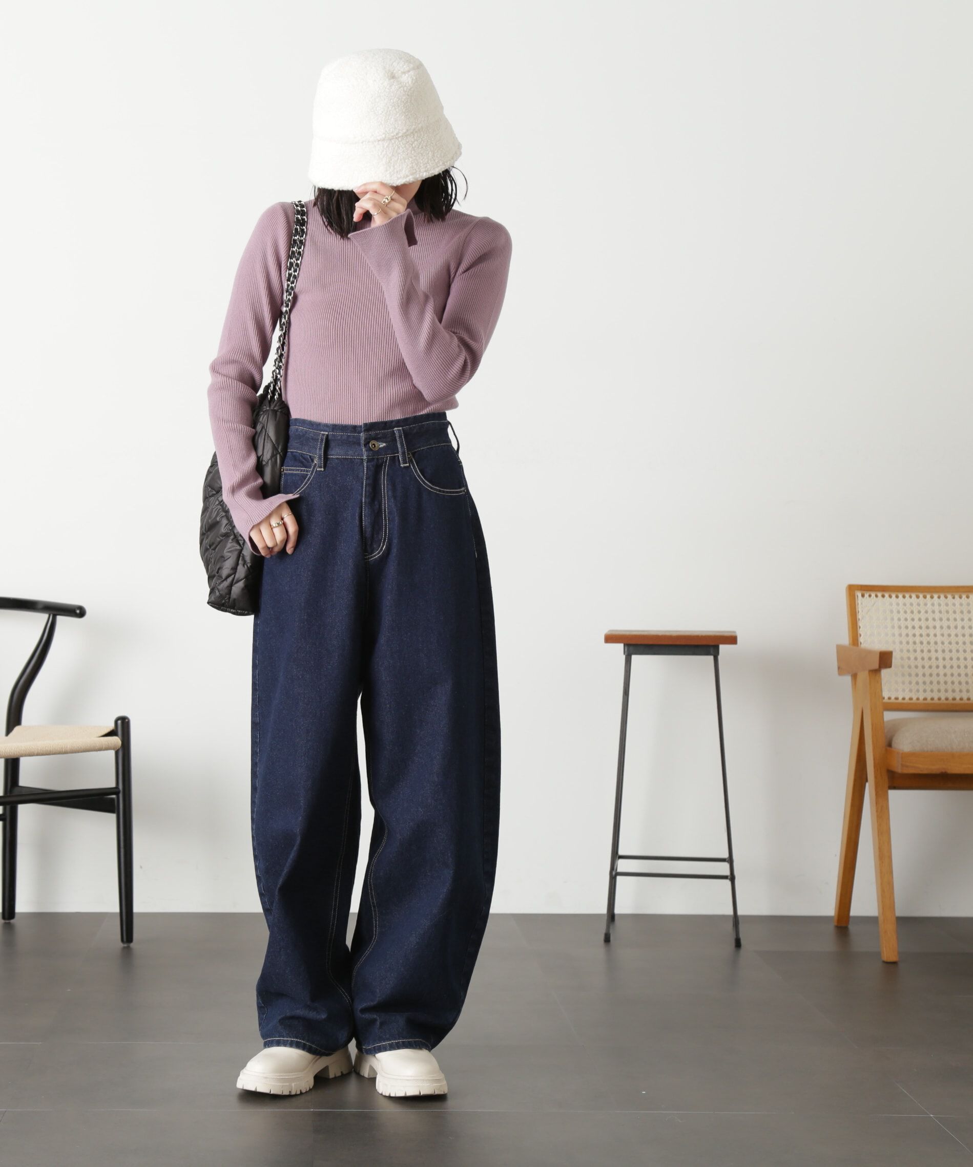  「ボアダウンブリムハット」|ソックス|