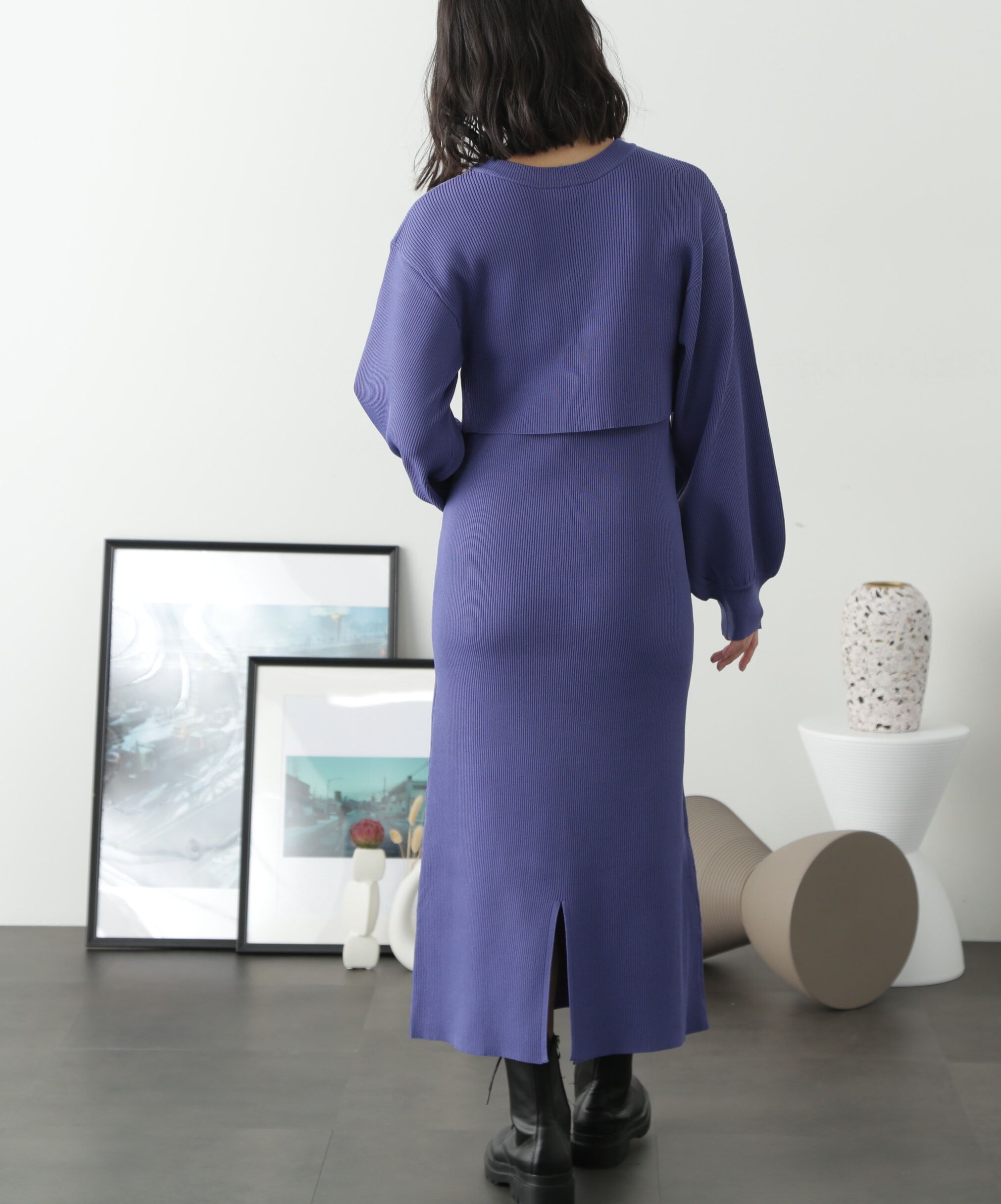  「ニットカーディガン&times;キャミワンピースセット」|ワンピース|