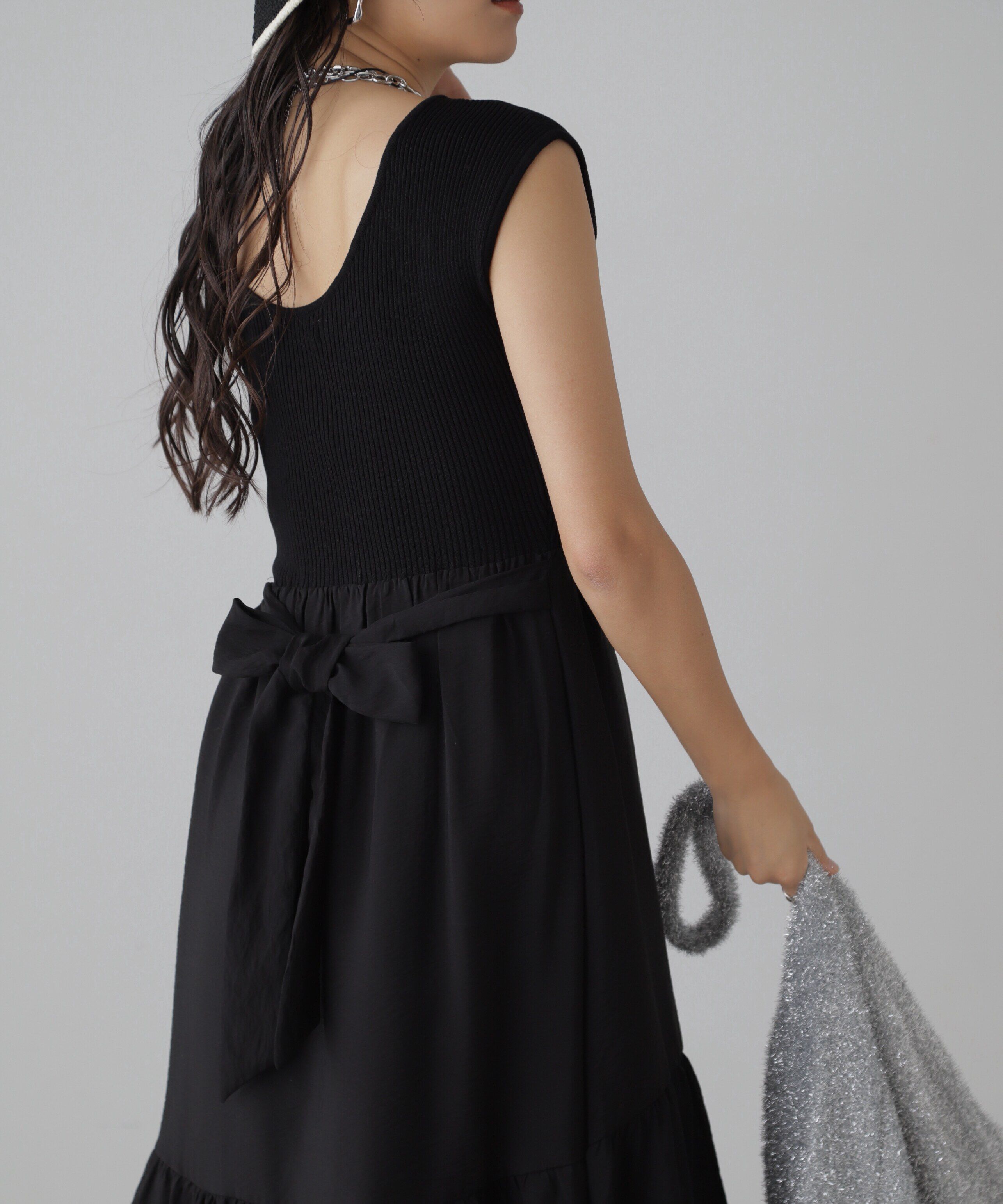  「ニットドッキングバックリボンワンピース」|ワンピース|