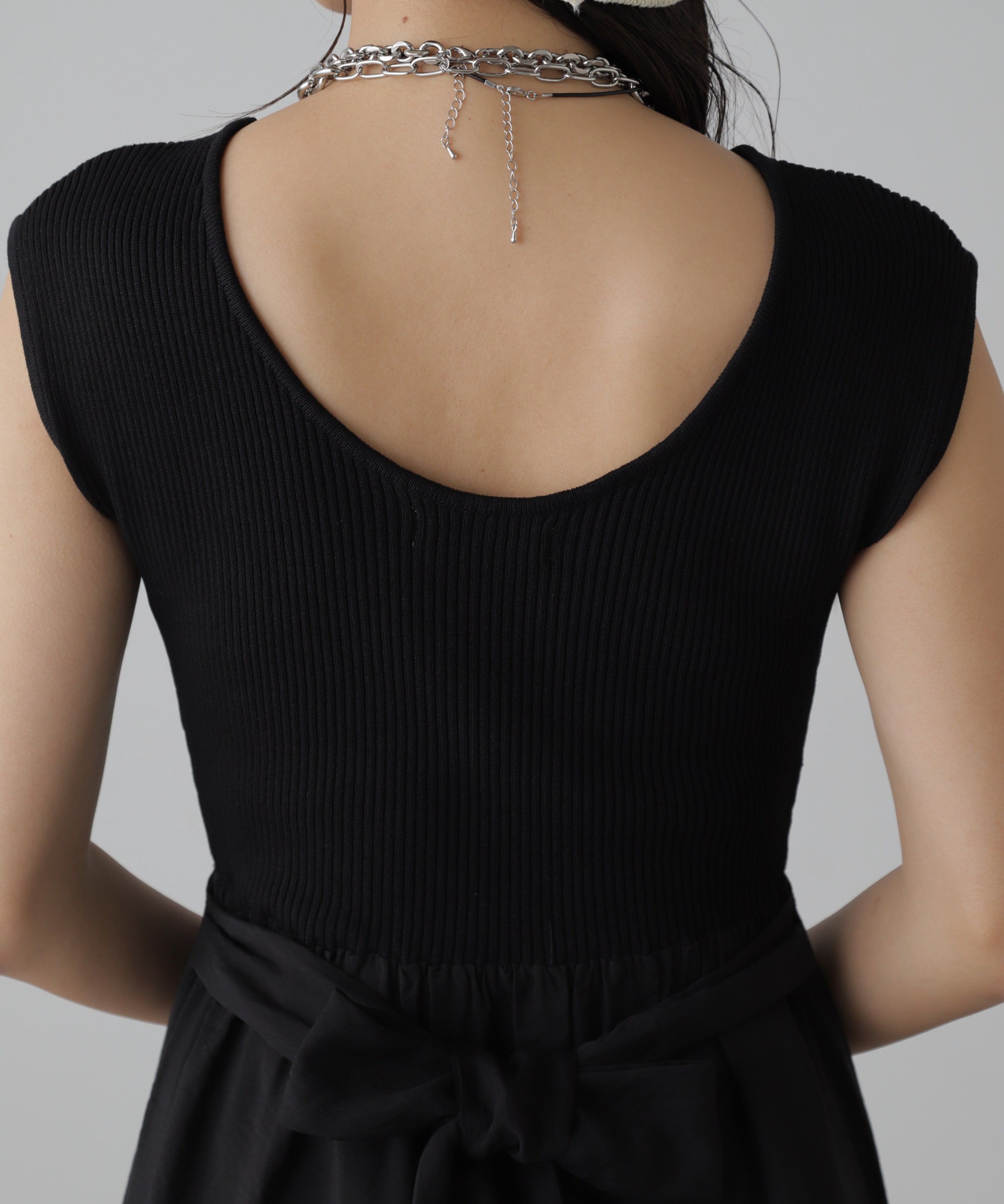  「ニットドッキングバックリボンワンピース」|ワンピース|