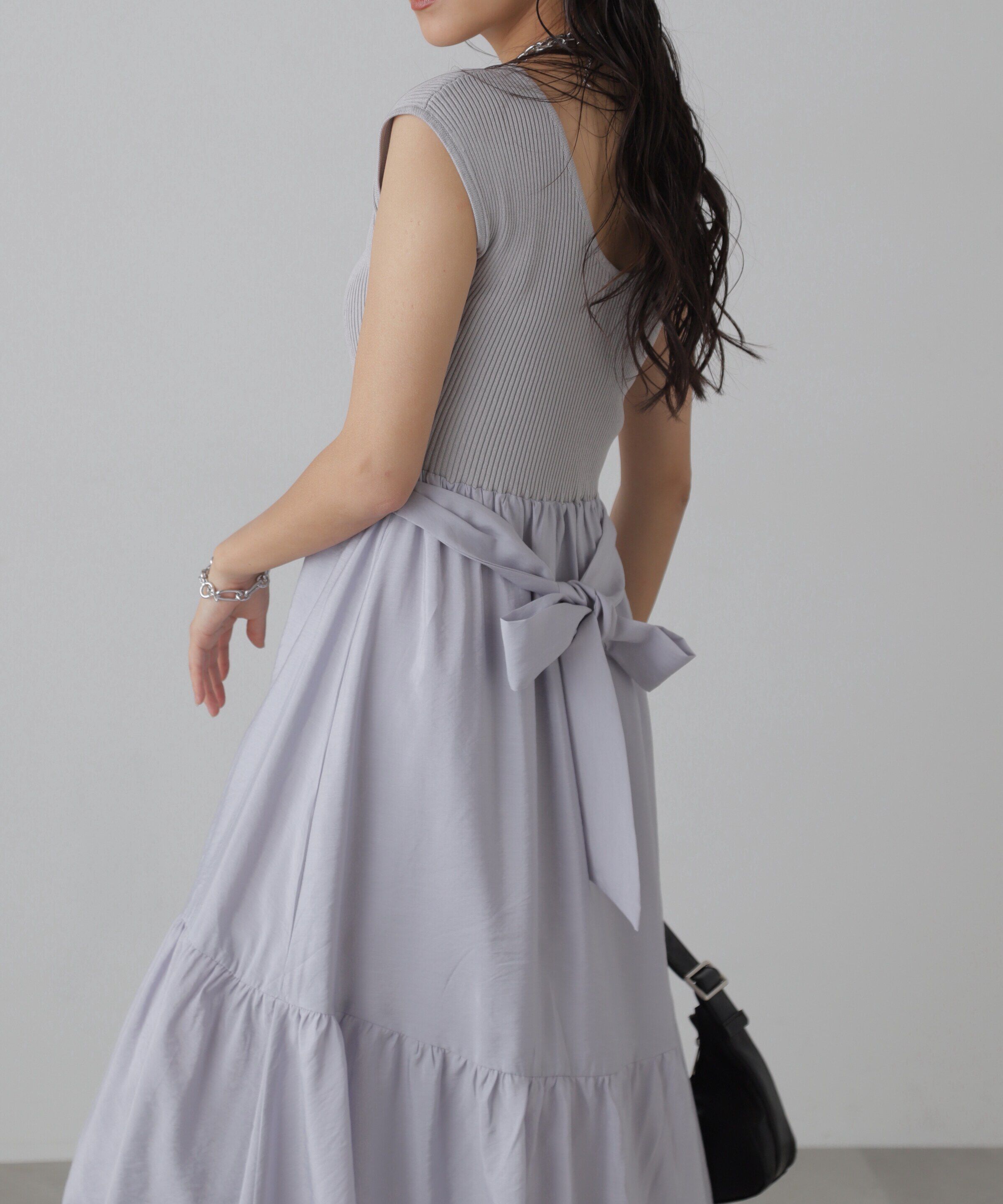  「ニットドッキングバックリボンワンピース」|ワンピース|