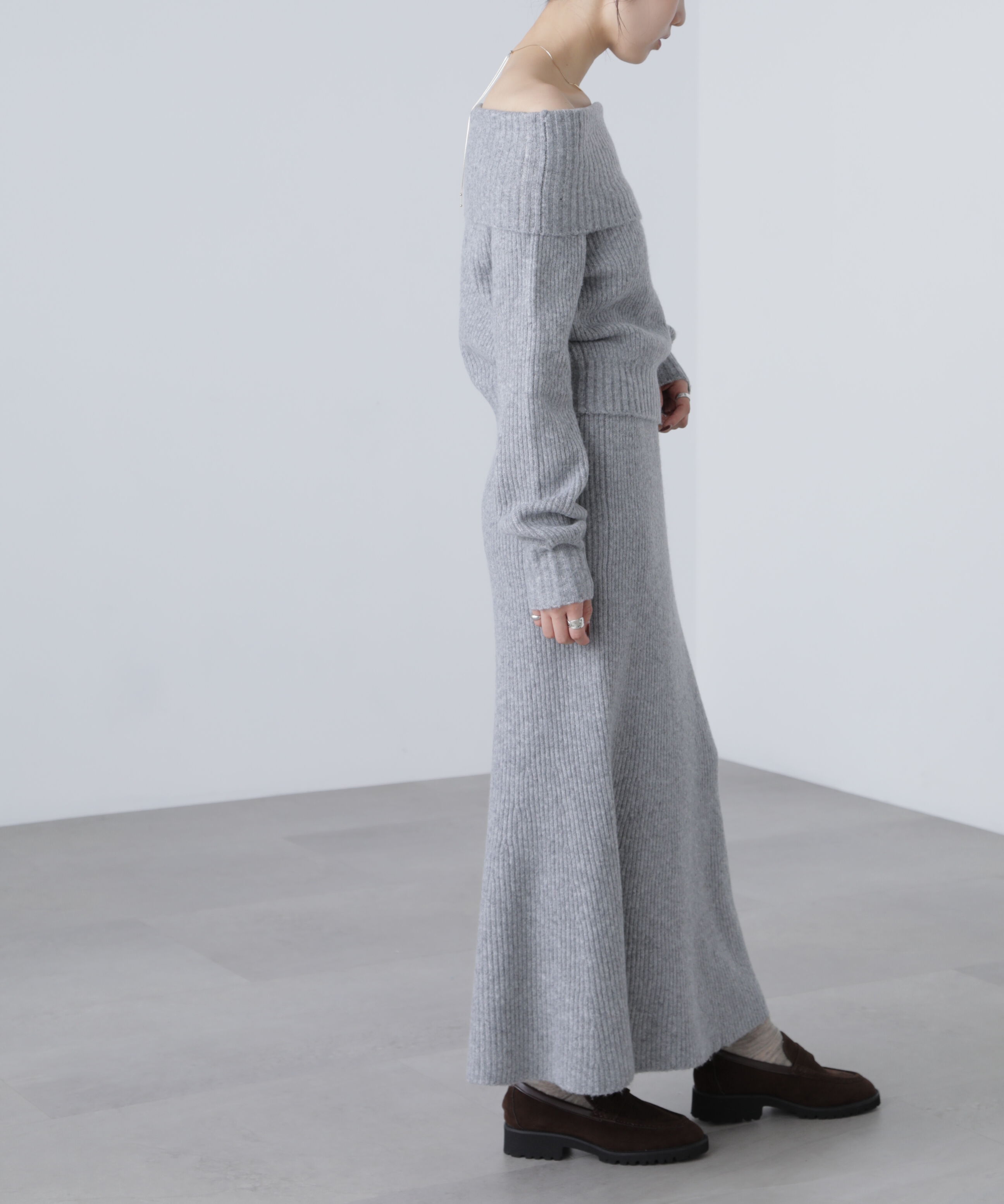  「オフショルニットマーメイドスカートセットアップ」|ワンピース|