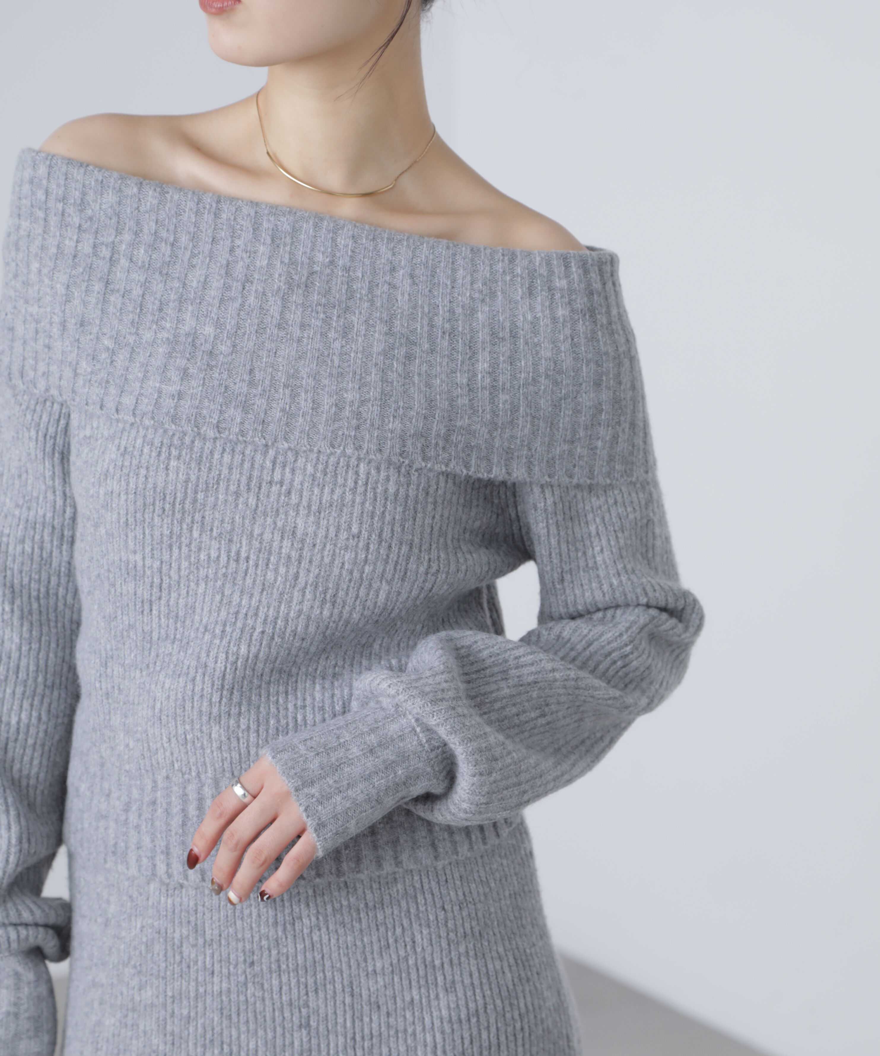  「オフショルニットマーメイドスカートセットアップ」|ワンピース|