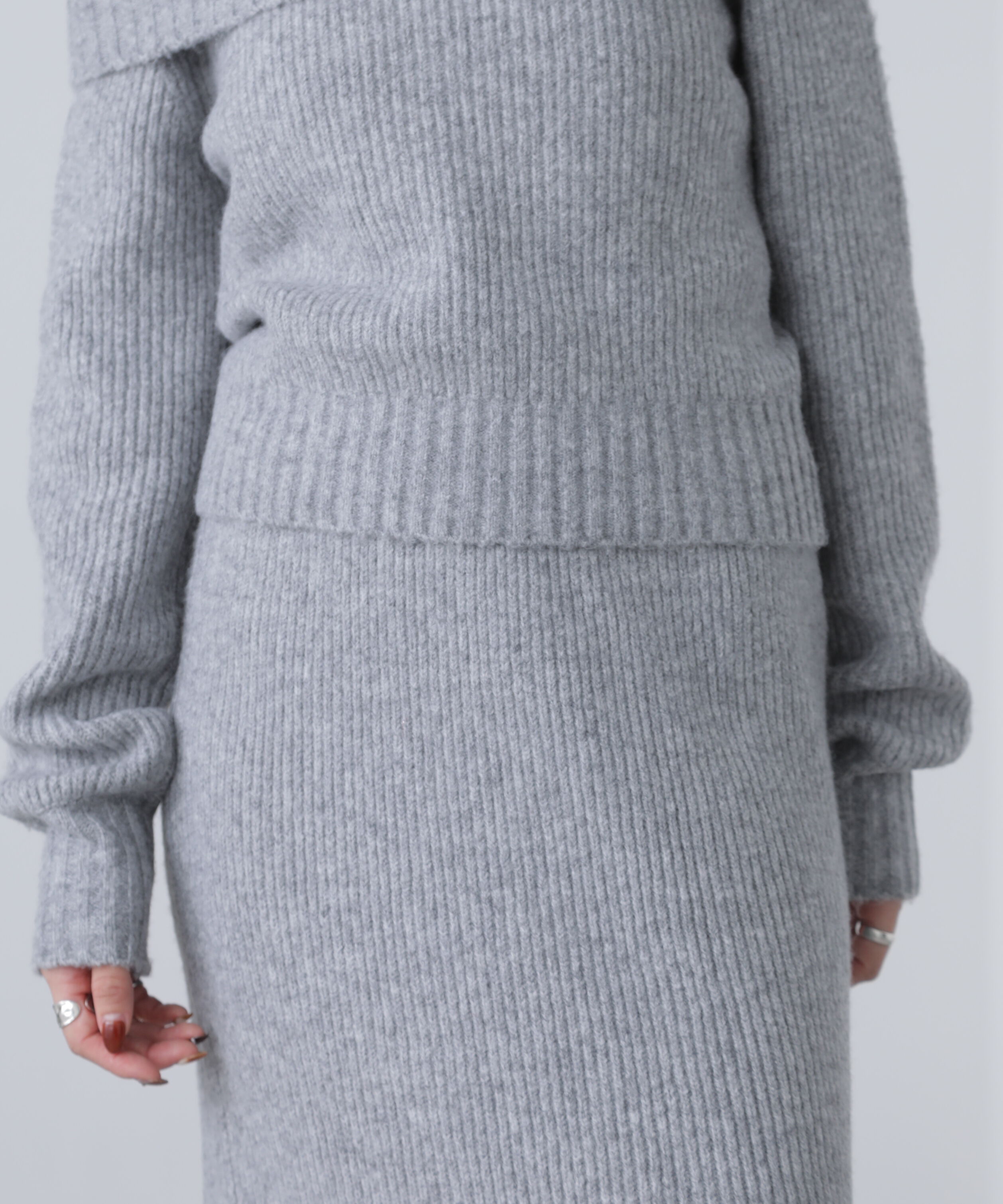  「オフショルニットマーメイドスカートセットアップ」|ワンピース|