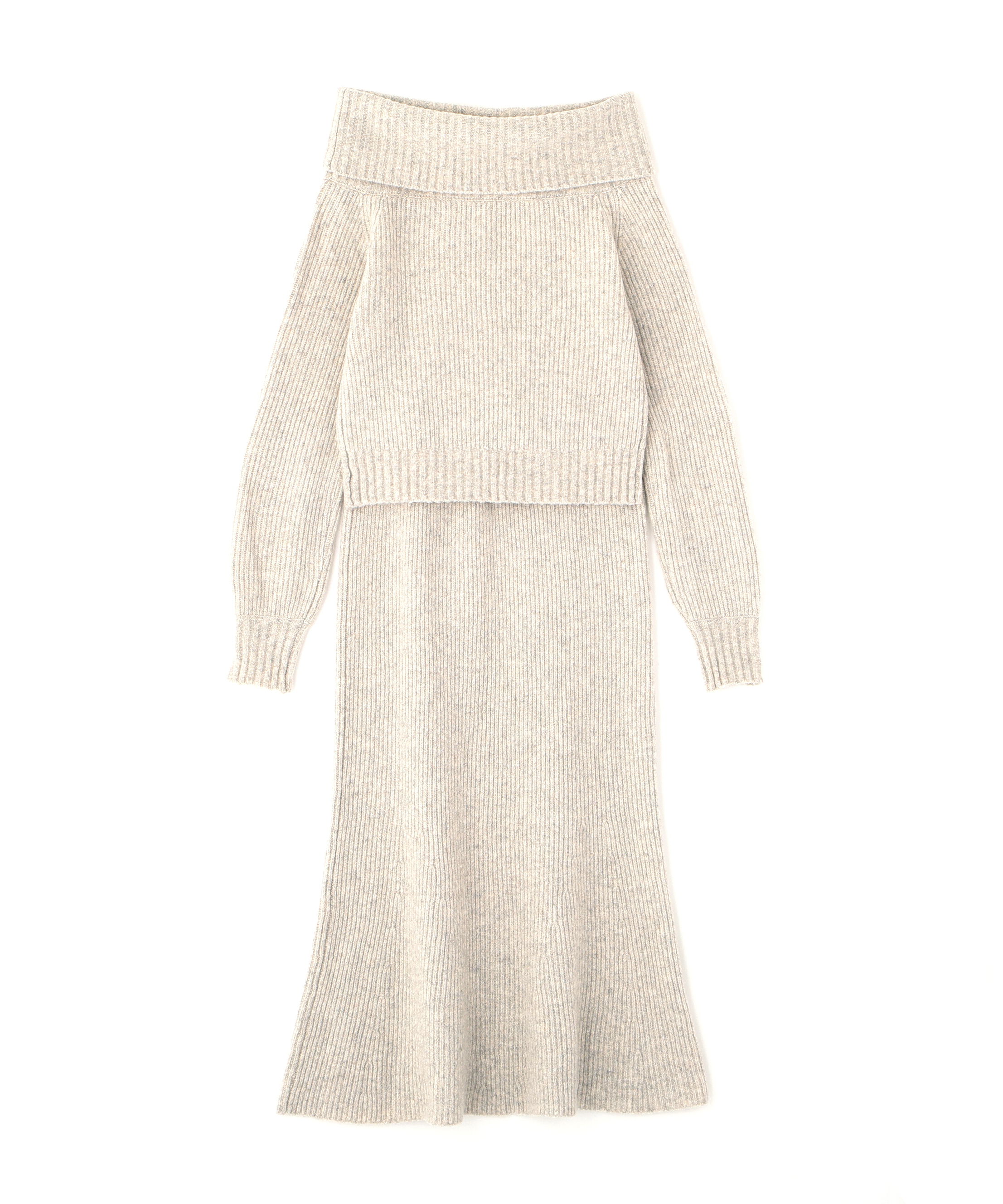  「オフショルニットマーメイドスカートセットアップ」|ワンピース|