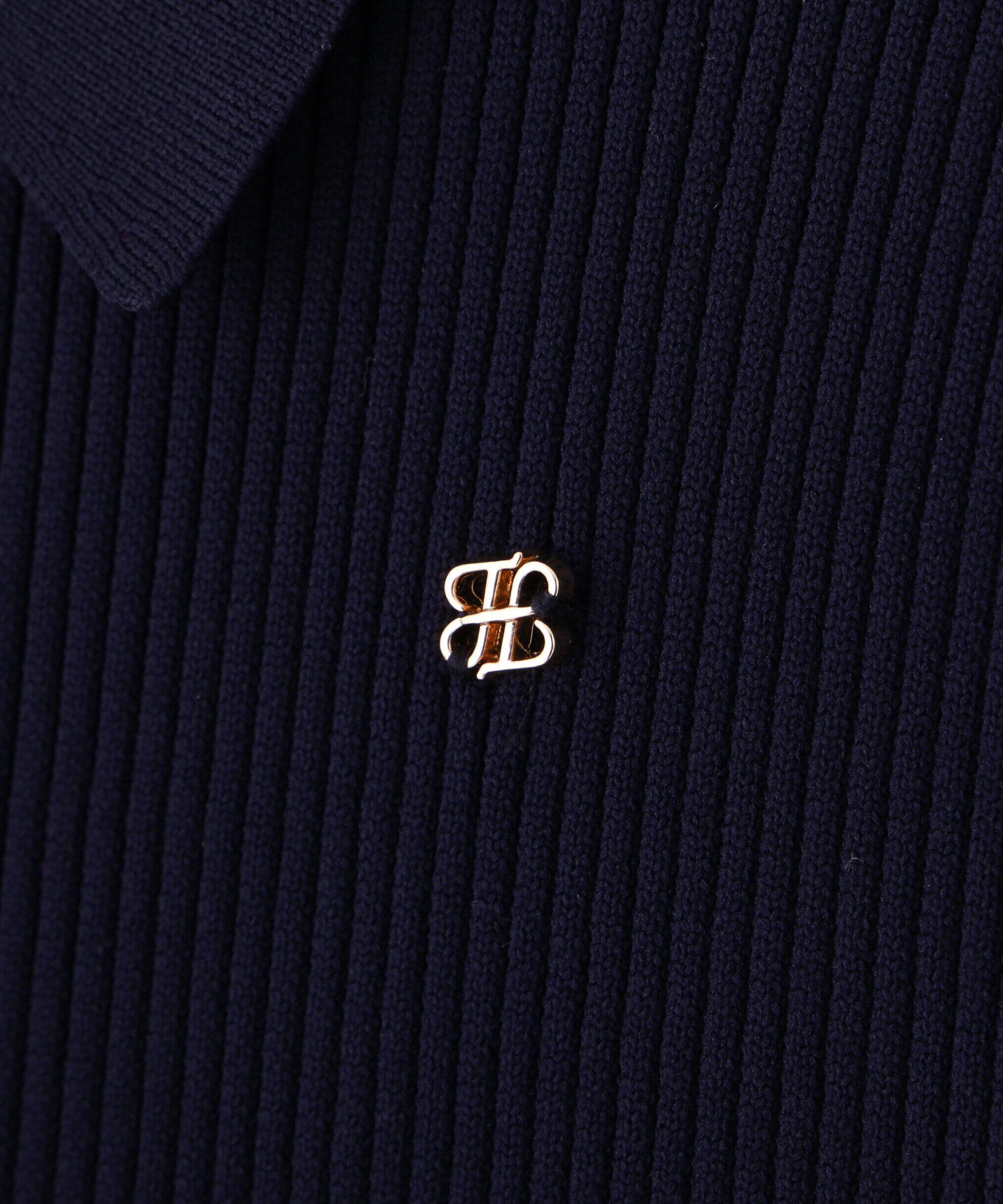  「ポロシャツ切り替えチェックニットワンピース」|ワンピース|