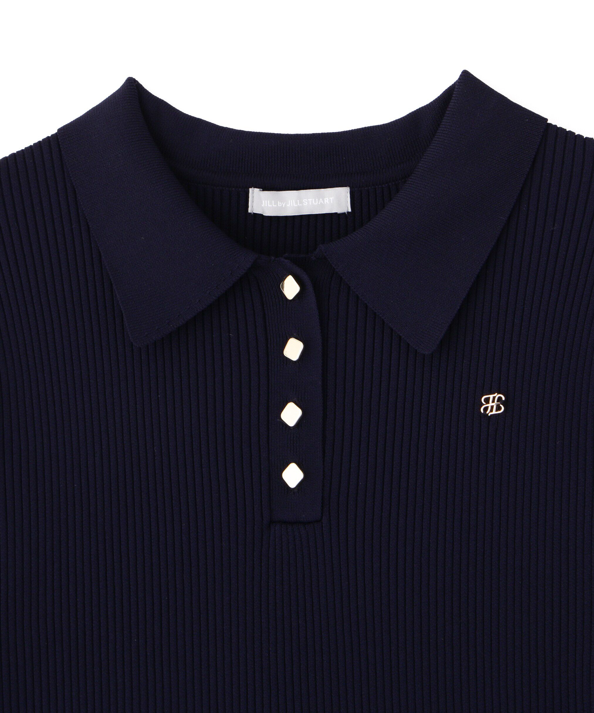  「ポロシャツ切り替えチェックニットワンピース」|ワンピース|