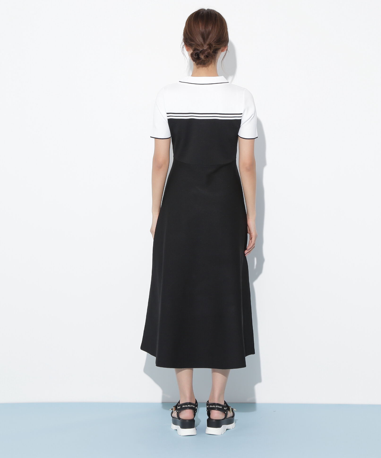  「配色切り替えポロシャツワンピース」|ワンピース|