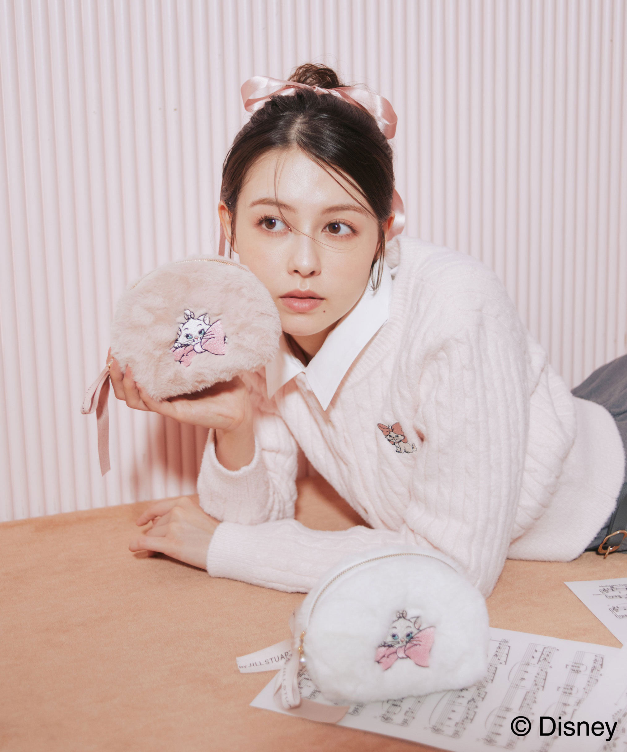  「Disney Marie/ラウンドポーチ」|財布|ピンク