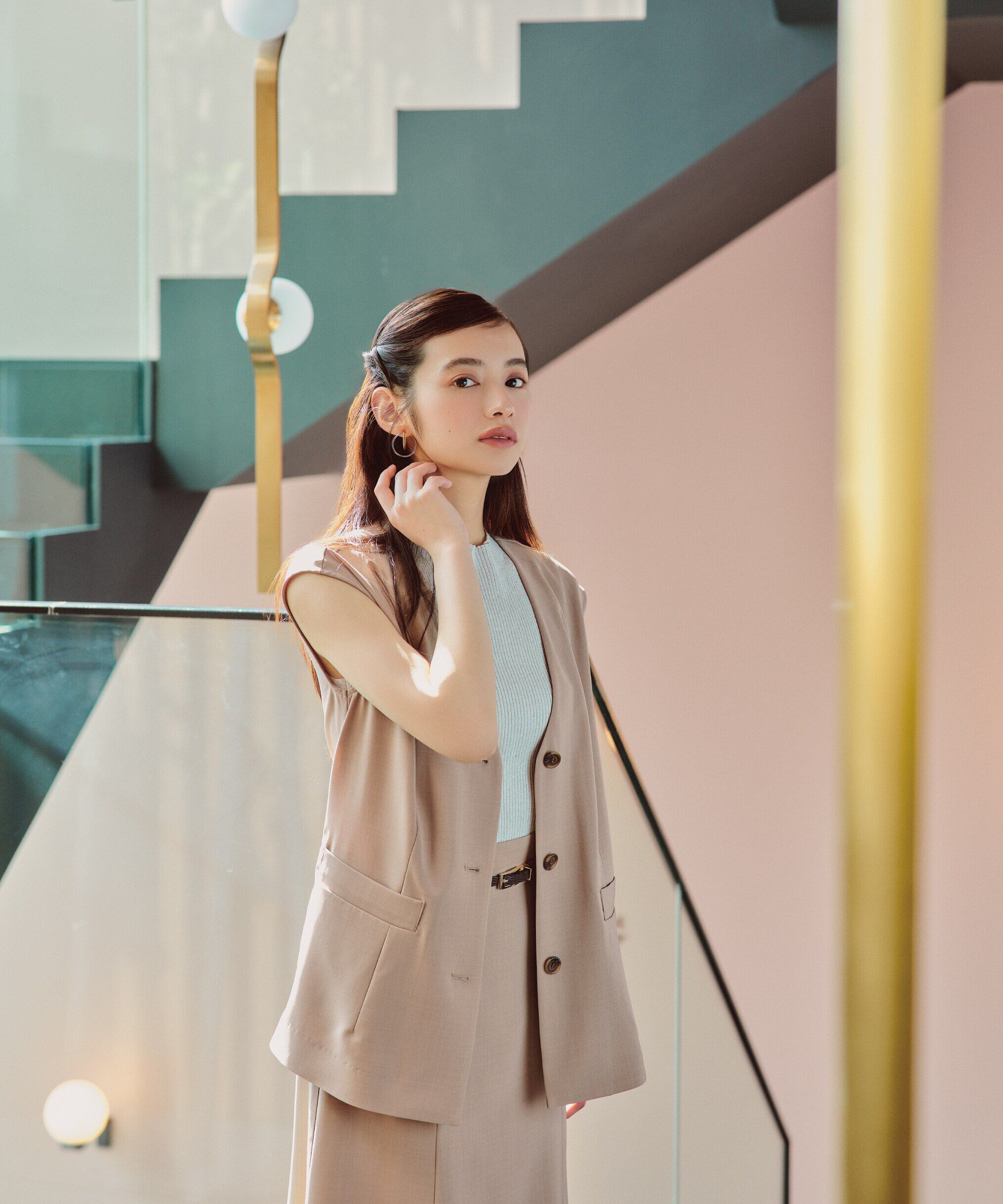 PROPORTION BODY DRESSING「ジレ&times;リブノースリニットセット」|その他|モカ1