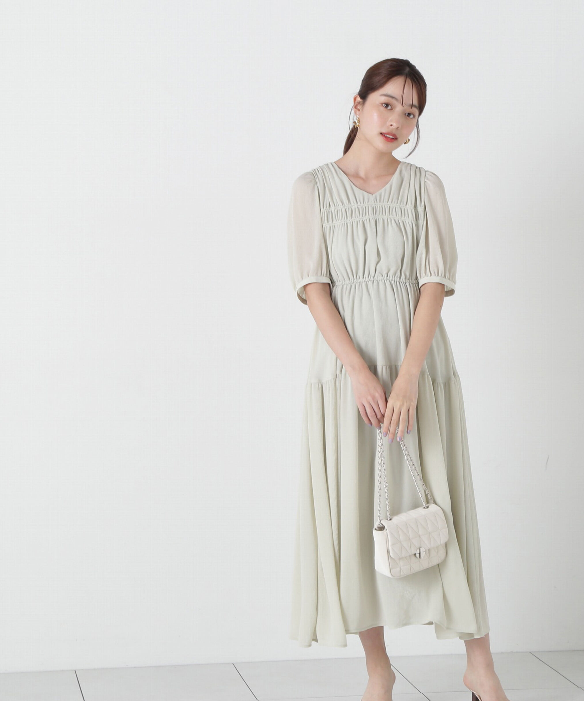 PROPORTION BODY DRESSING「ベルト付きギャザーワンピース」|ワンピース|