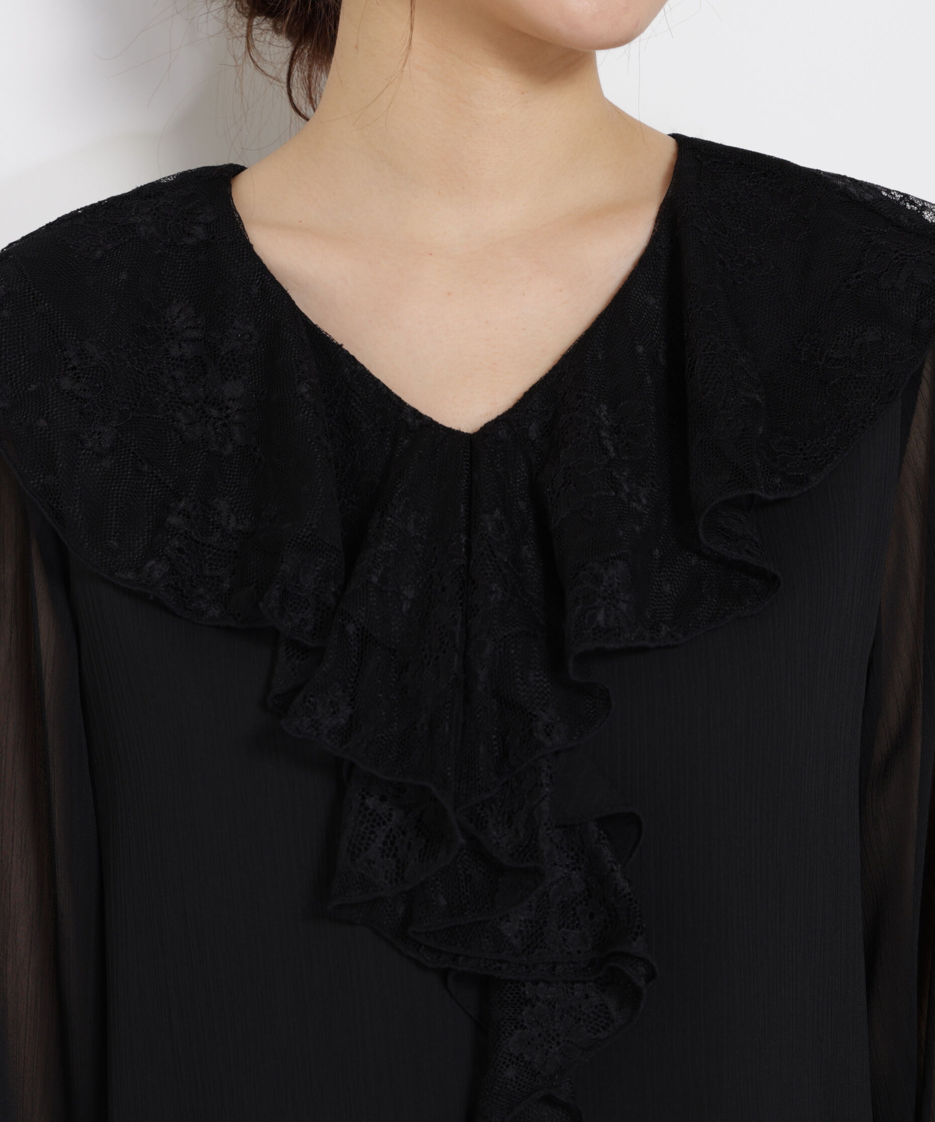 PROPORTION BODY DRESSING「レースフリル楊柳ブラウス」|シャツ・ブラウス|