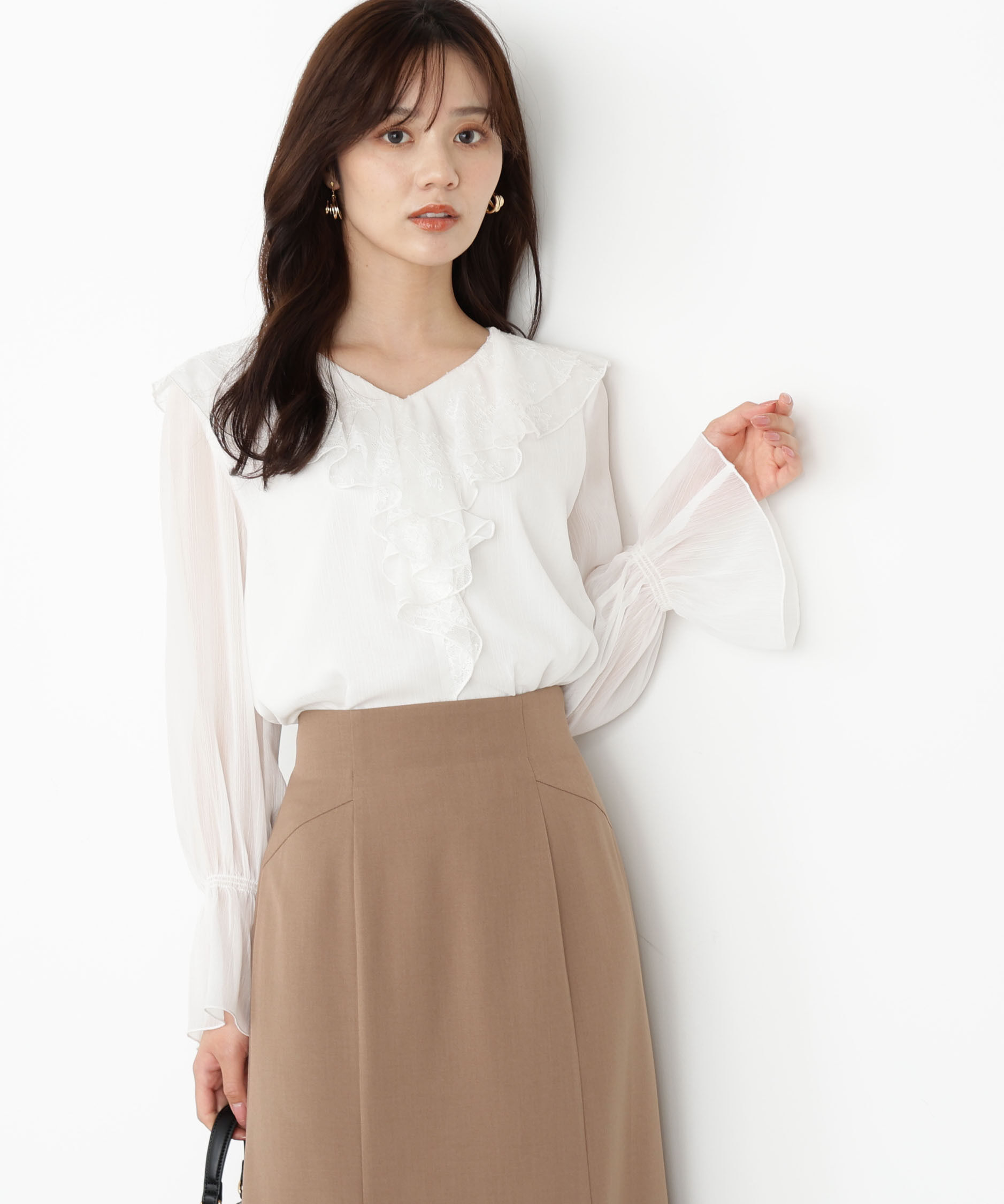 PROPORTION BODY DRESSING「レースフリル楊柳ブラウス」|シャツ・ブラウス|