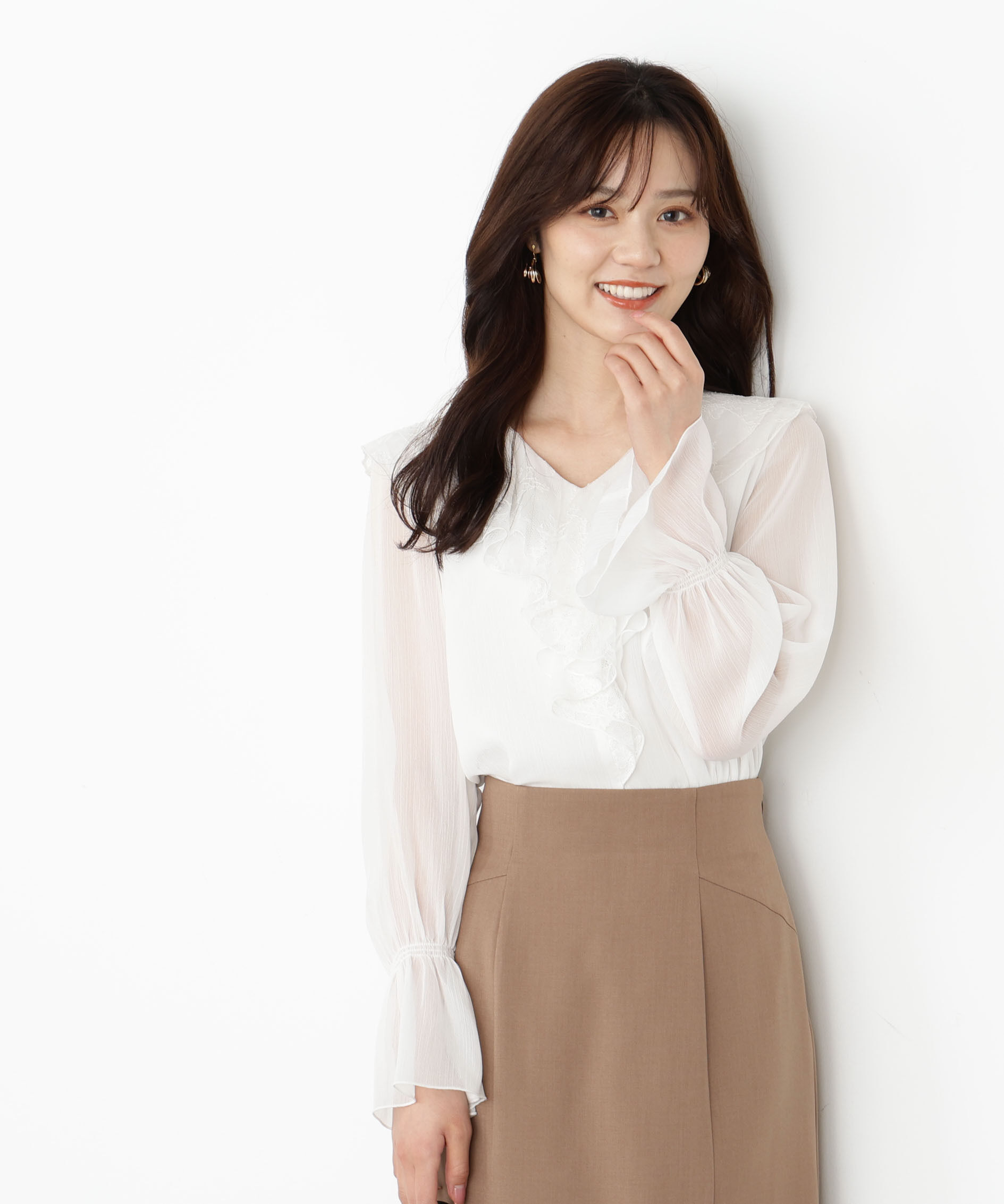 PROPORTION BODY DRESSING「レースフリル楊柳ブラウス」|シャツ・ブラウス|