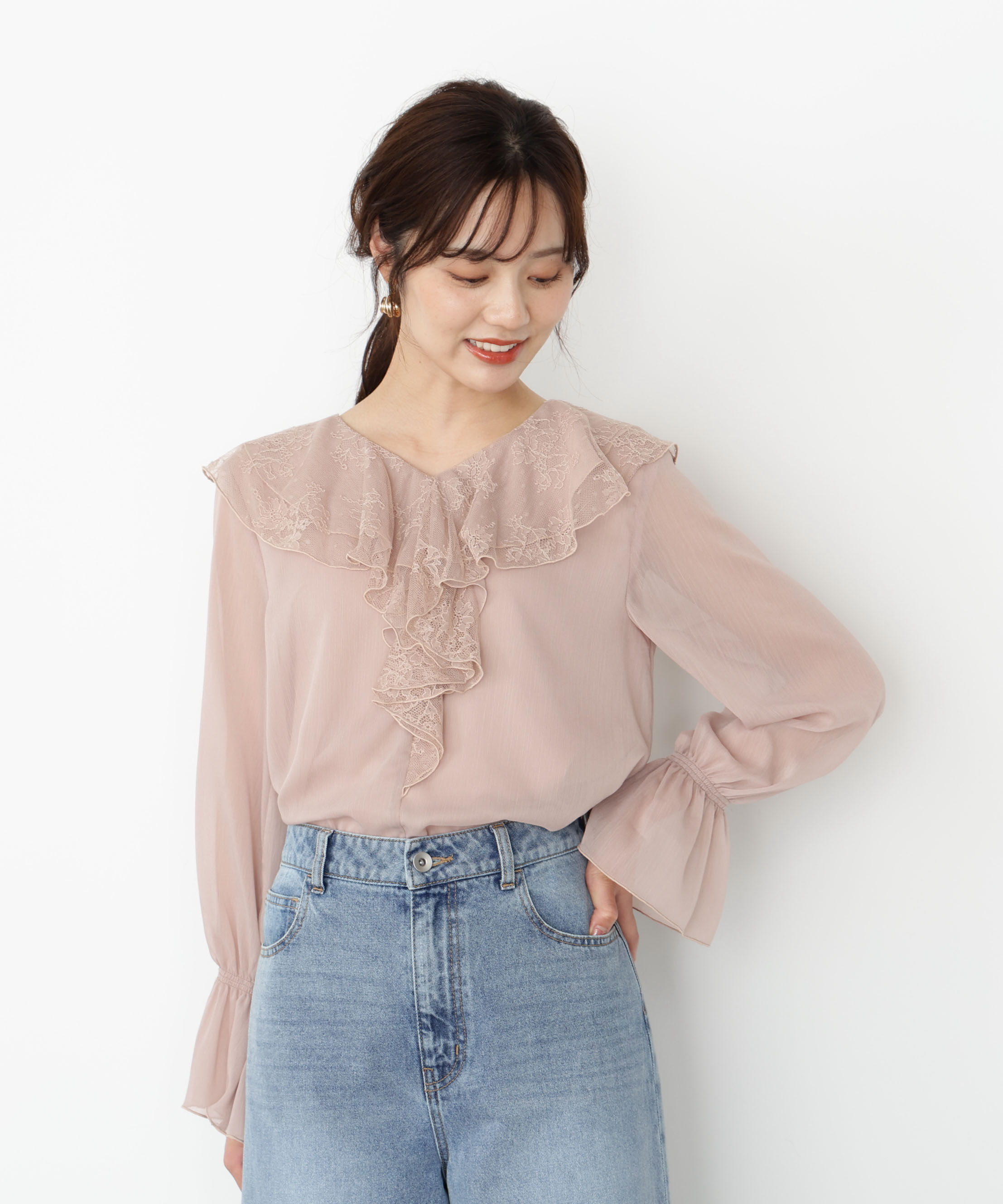 PROPORTION BODY DRESSING「レースフリル楊柳ブラウス」|シャツ・ブラウス|