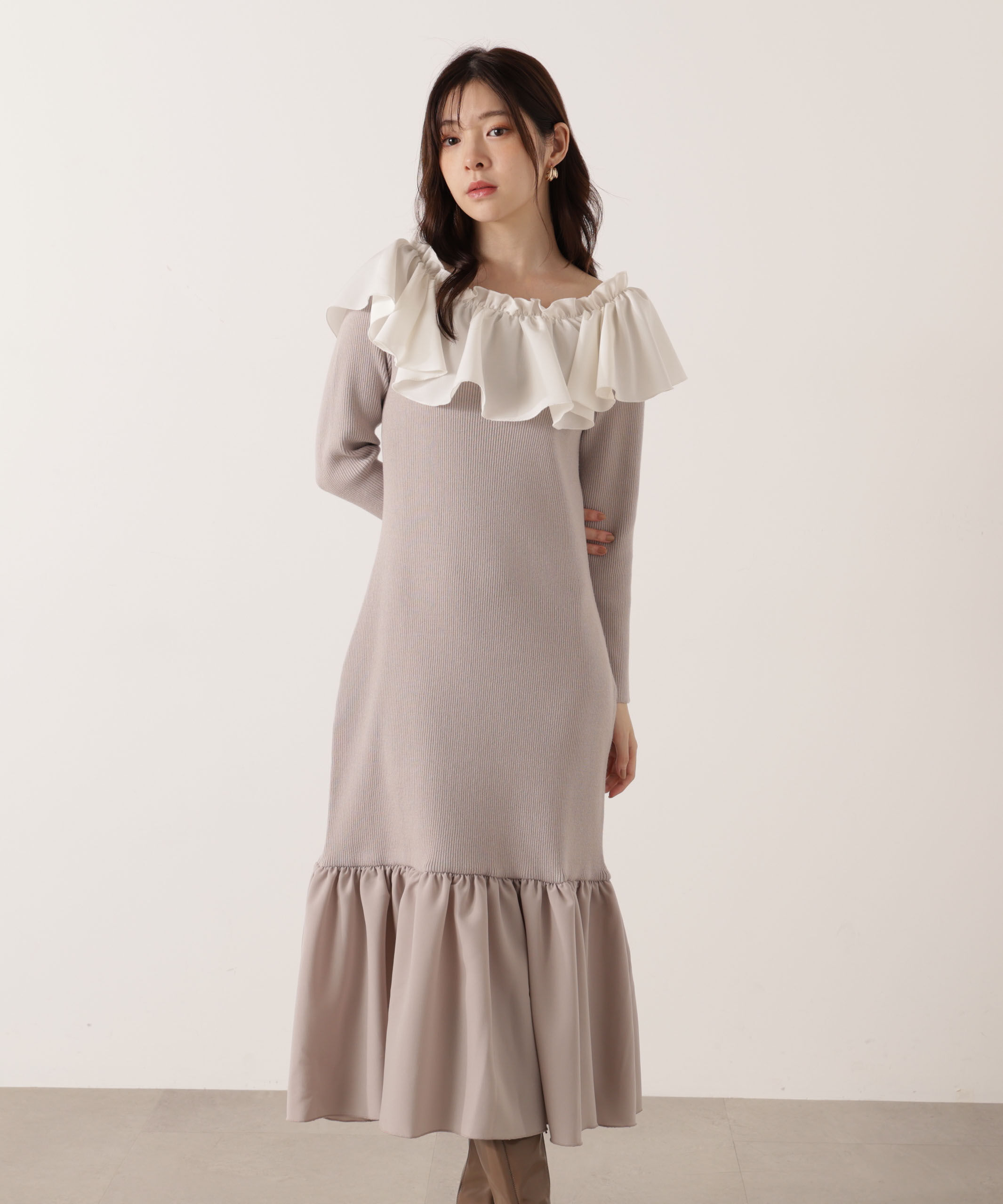 PROPORTION BODY DRESSING「2wayオフショルニットワンピース 25AW」|ワンピース|