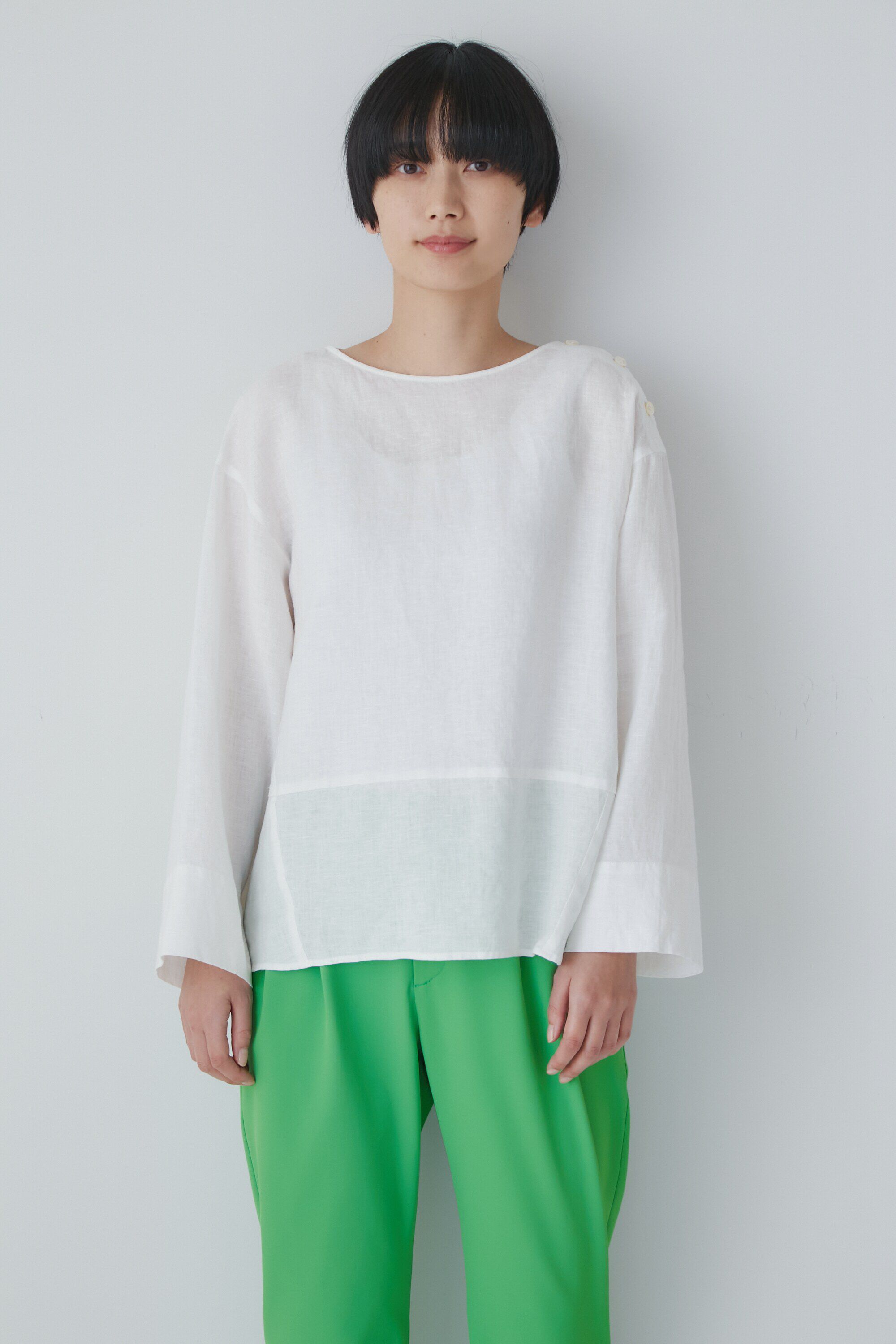  「◆ハードマンリネンショルダーボタンブラウス」|シャツ・ブラウス|