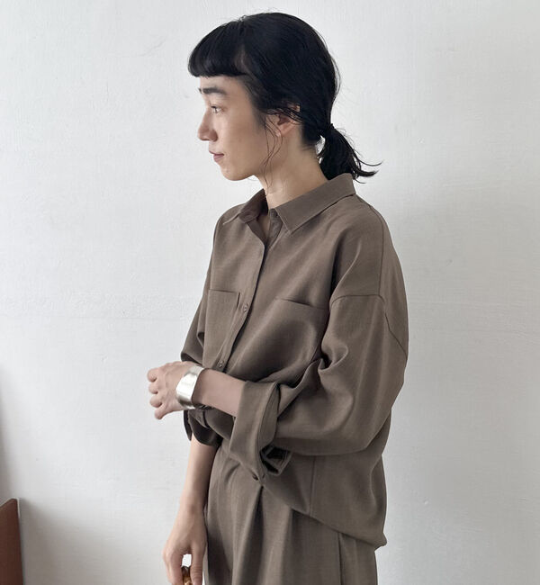 Doux archives「【SETUP可能】ウォッシャブルサファリシャツ」|シャツ・ブラウス|