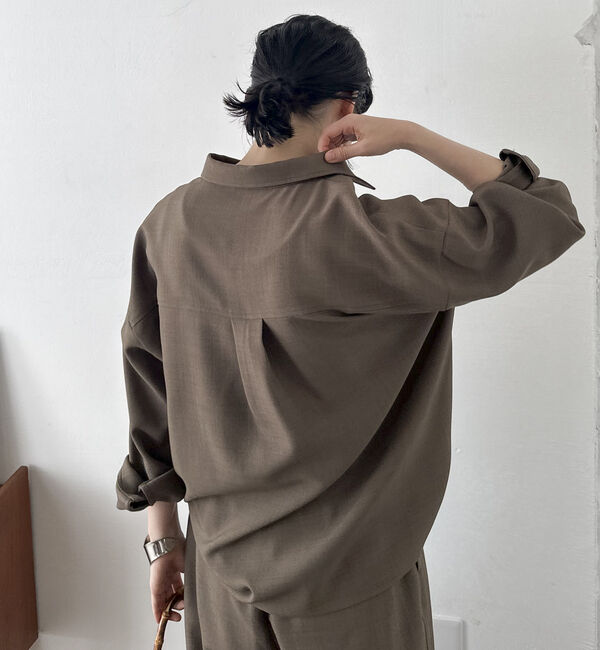 Doux archives「【SETUP可能】ウォッシャブルサファリシャツ」|シャツ・ブラウス|