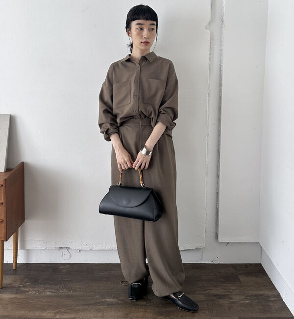 Doux archives「【SETUP可能】ウォッシャブルサファリシャツ」|シャツ・ブラウス|