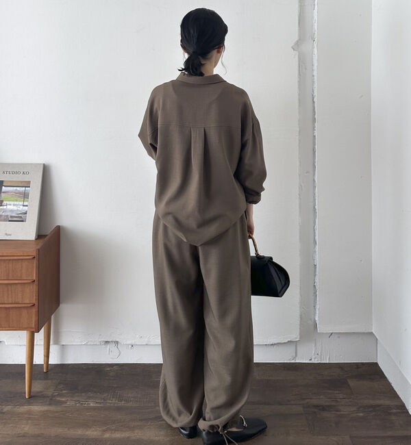 Doux archives「【SETUP可能】ウォッシャブルサファリシャツ」|シャツ・ブラウス|