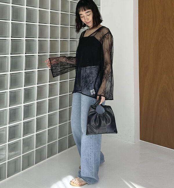 Doux archives「Ｖネックレースブラウス」|シャツ・ブラウス|