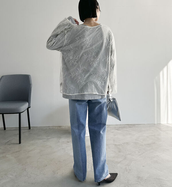 Doux archives「Ｖネックレースブラウス」|シャツ・ブラウス|