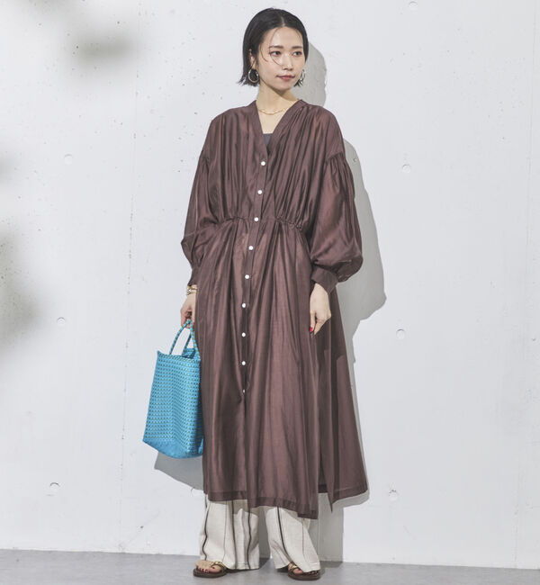 Doux archives「シアーギャザーシャツワンピース」|ワンピース|