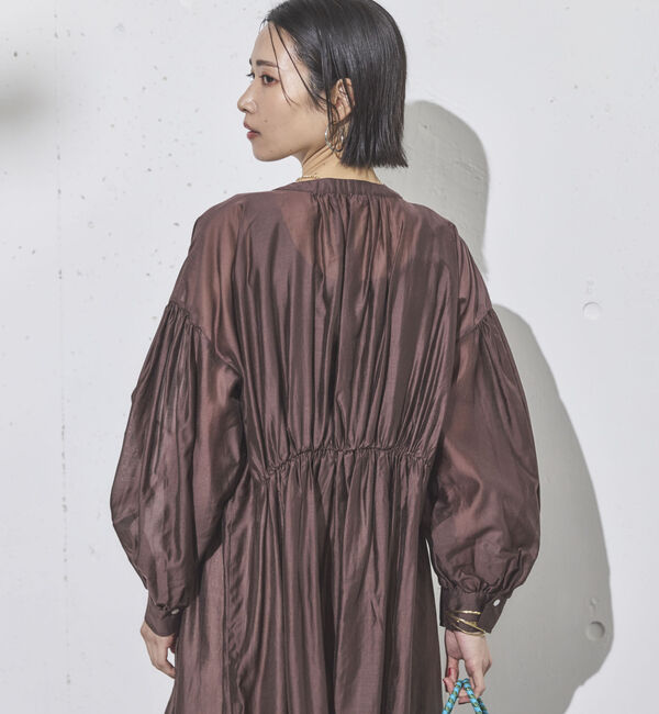 Doux archives「シアーギャザーシャツワンピース」|ワンピース|