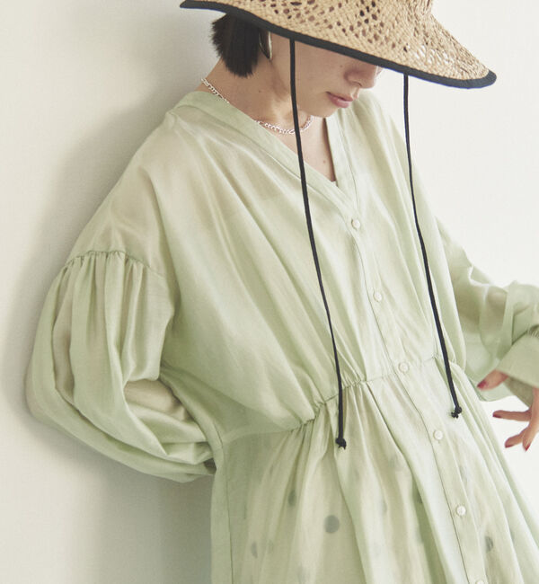 Doux archives「シアーギャザーシャツワンピース」|ワンピース|