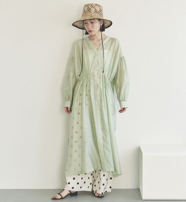 Doux archives「シアーギャザーシャツワンピース」|ワンピース|