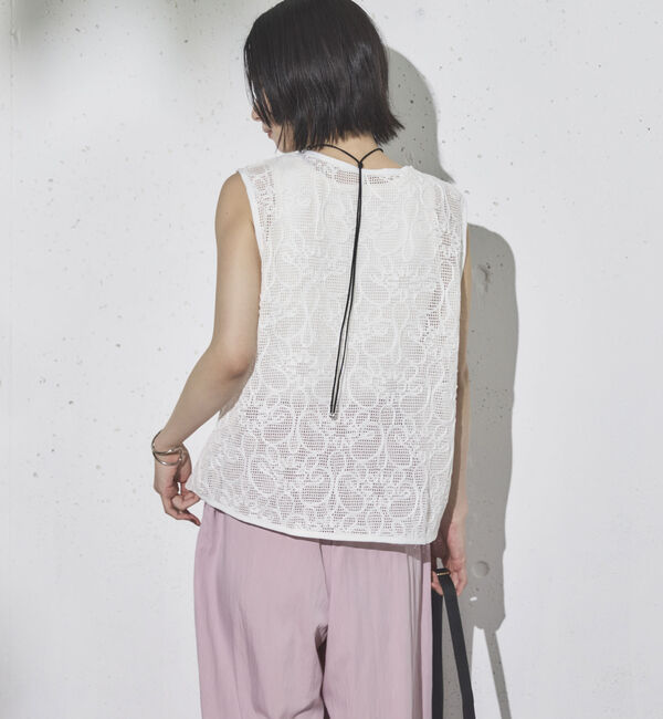 Doux archives「コードレースメッシュベスト」|テーラードジャケット|