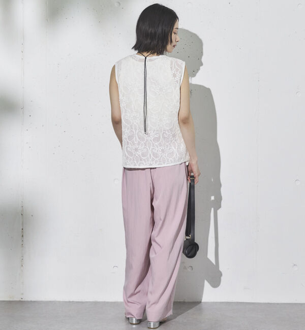 Doux archives「コードレースメッシュベスト」|テーラードジャケット|