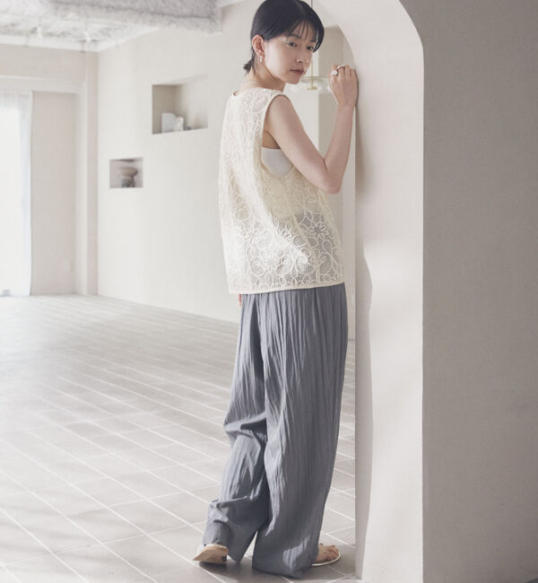 Doux archives「コードレースメッシュベスト」|テーラードジャケット|