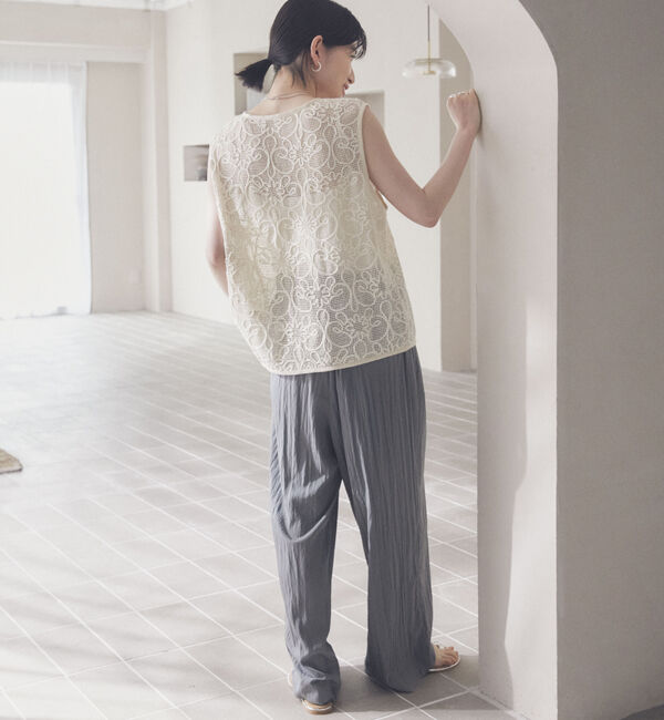 Doux archives「コードレースメッシュベスト」|テーラードジャケット|