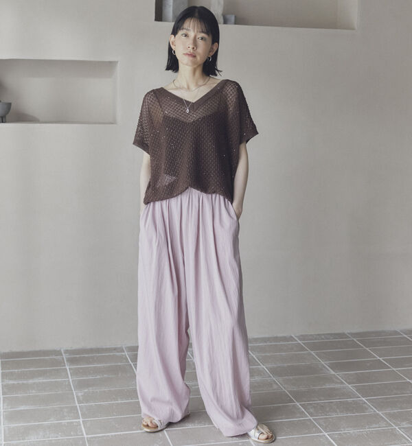 Doux archives「スパンコールメッシュニット」|ニット・セーター|