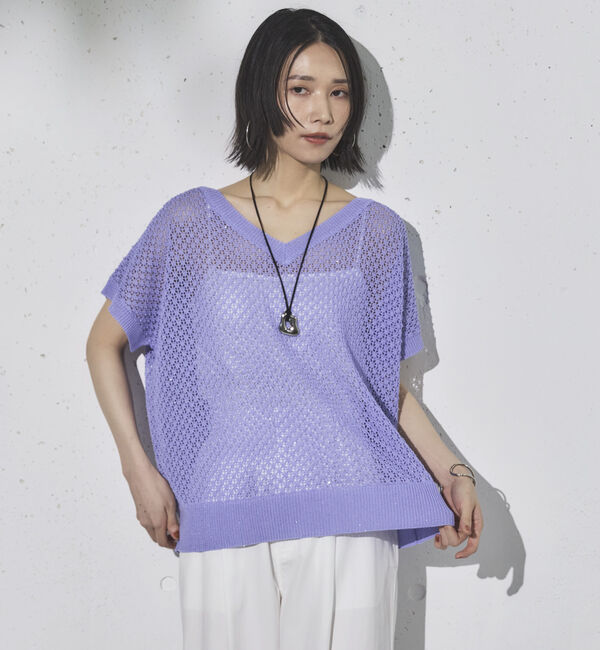 Doux archives「スパンコールメッシュニット」|ニット・セーター|