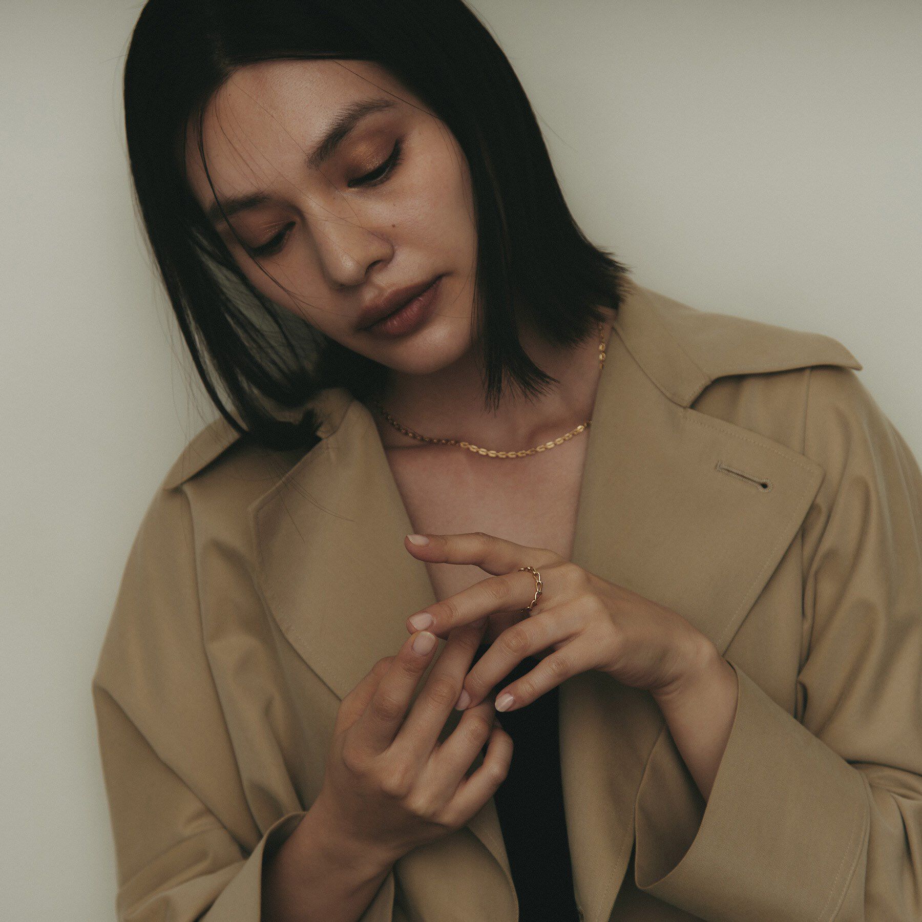 COCOSHNIK「K18ロングキヘイチェーン リング」|リング|