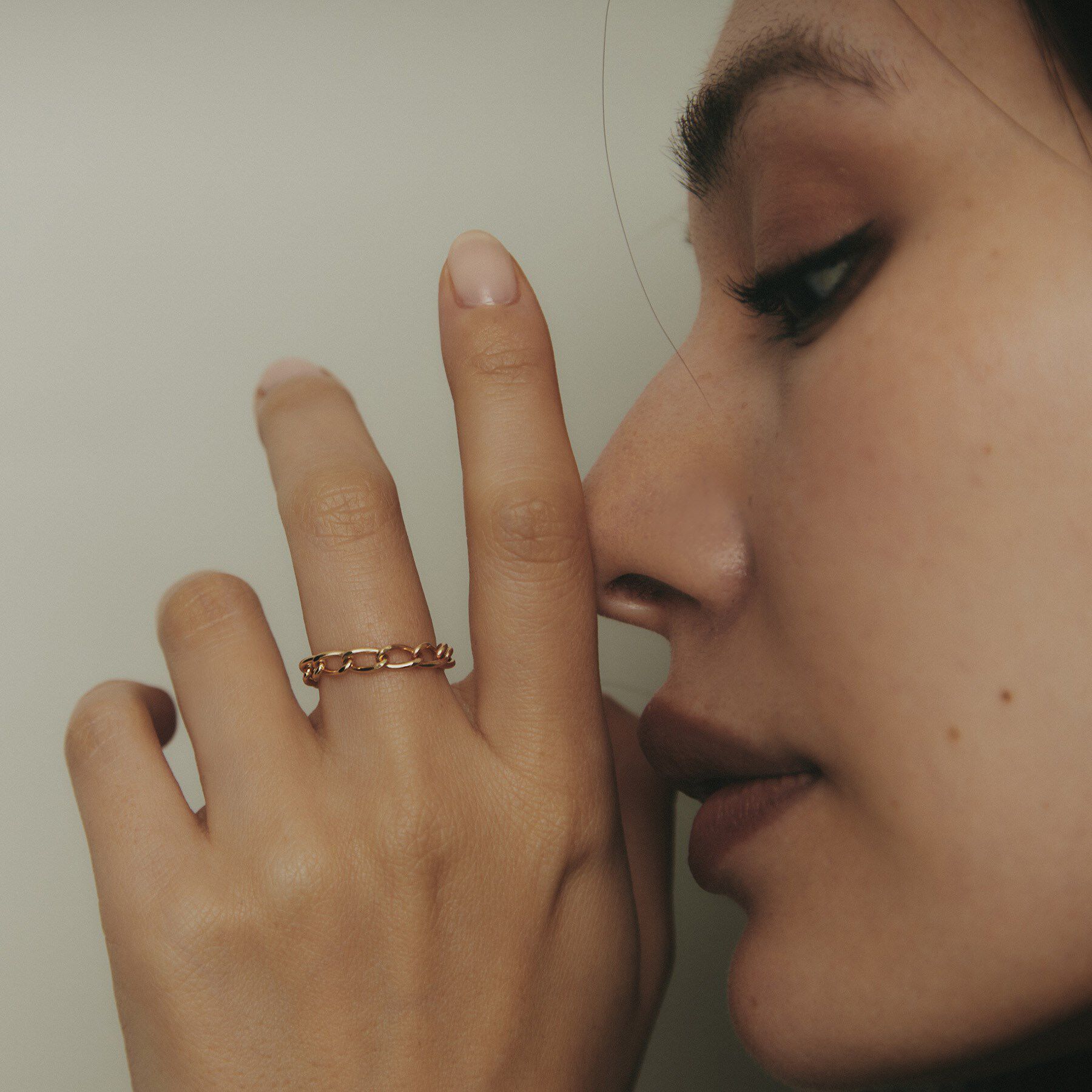 COCOSHNIK「K18ロングキヘイチェーン リング」|リング|