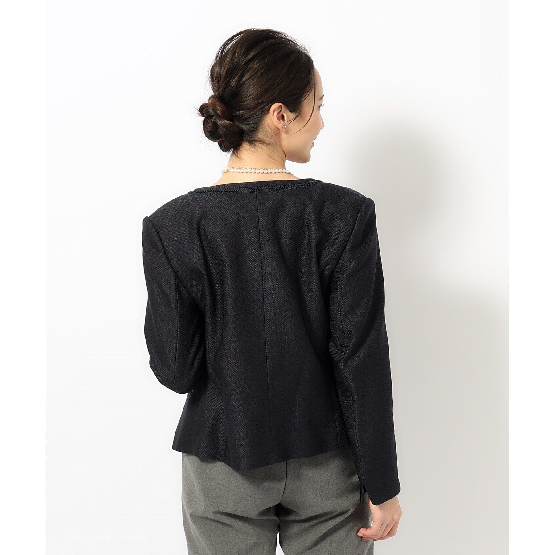 SHOO･LA･RUE「【S-5L/洗える】らくドビーノーカラージャケット」|ノーカラージャケット|